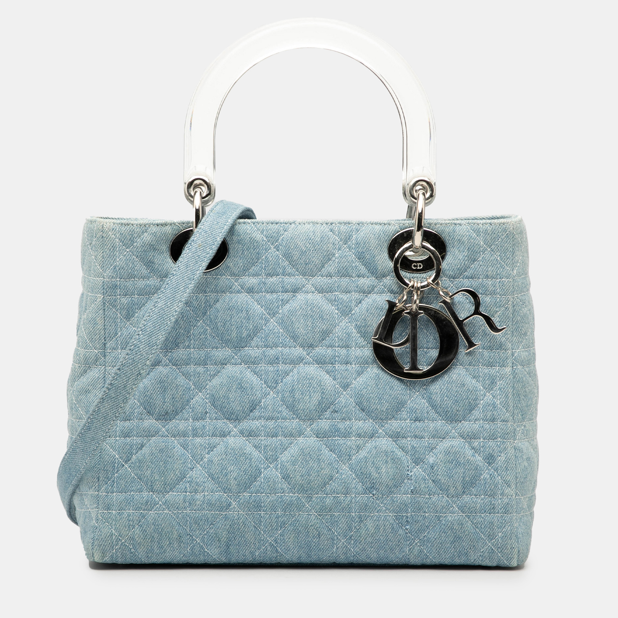 

Dior Blue Medium Denim Cannage Acrylic Handles Lady Dior