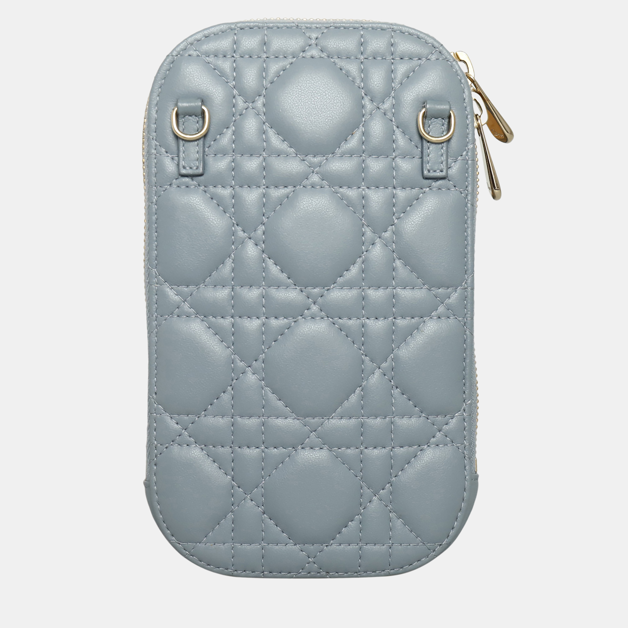

Dior Lady Dior Blue Leather Tech Phone Holder