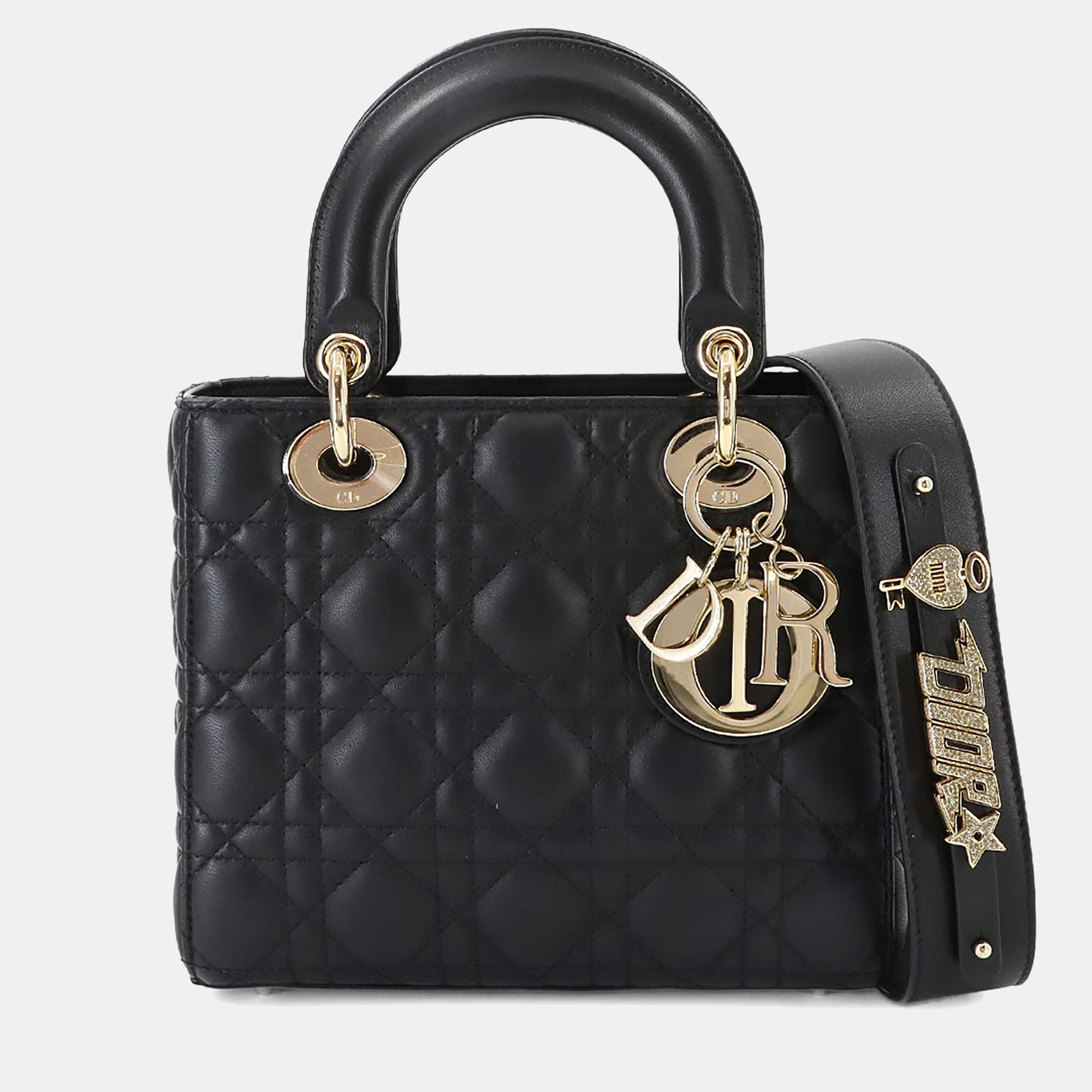 

Christian Dior Lady Dior Small Black Leather Shoulder Bag