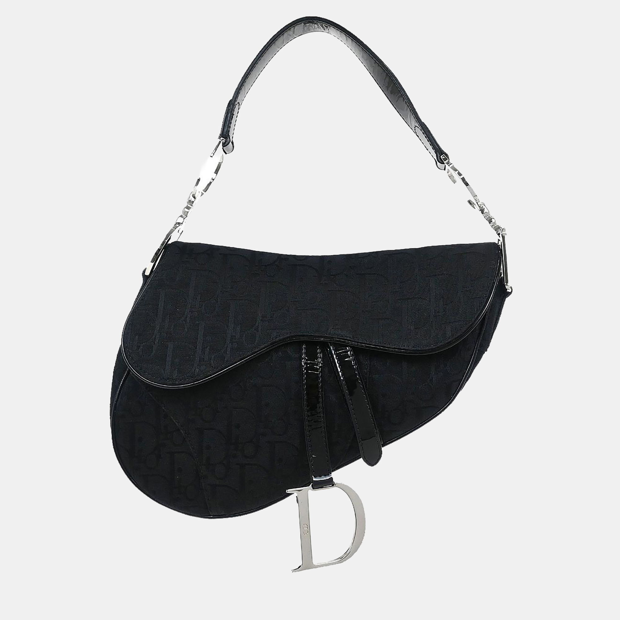 

Christian Dior Black Canvas Trotter Saddle Handbag