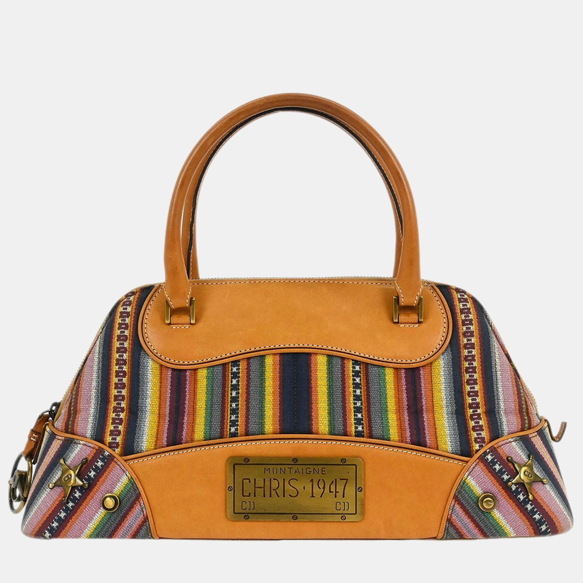

Christian Dior Brown Montaigne Chris Handbag, Multicolor