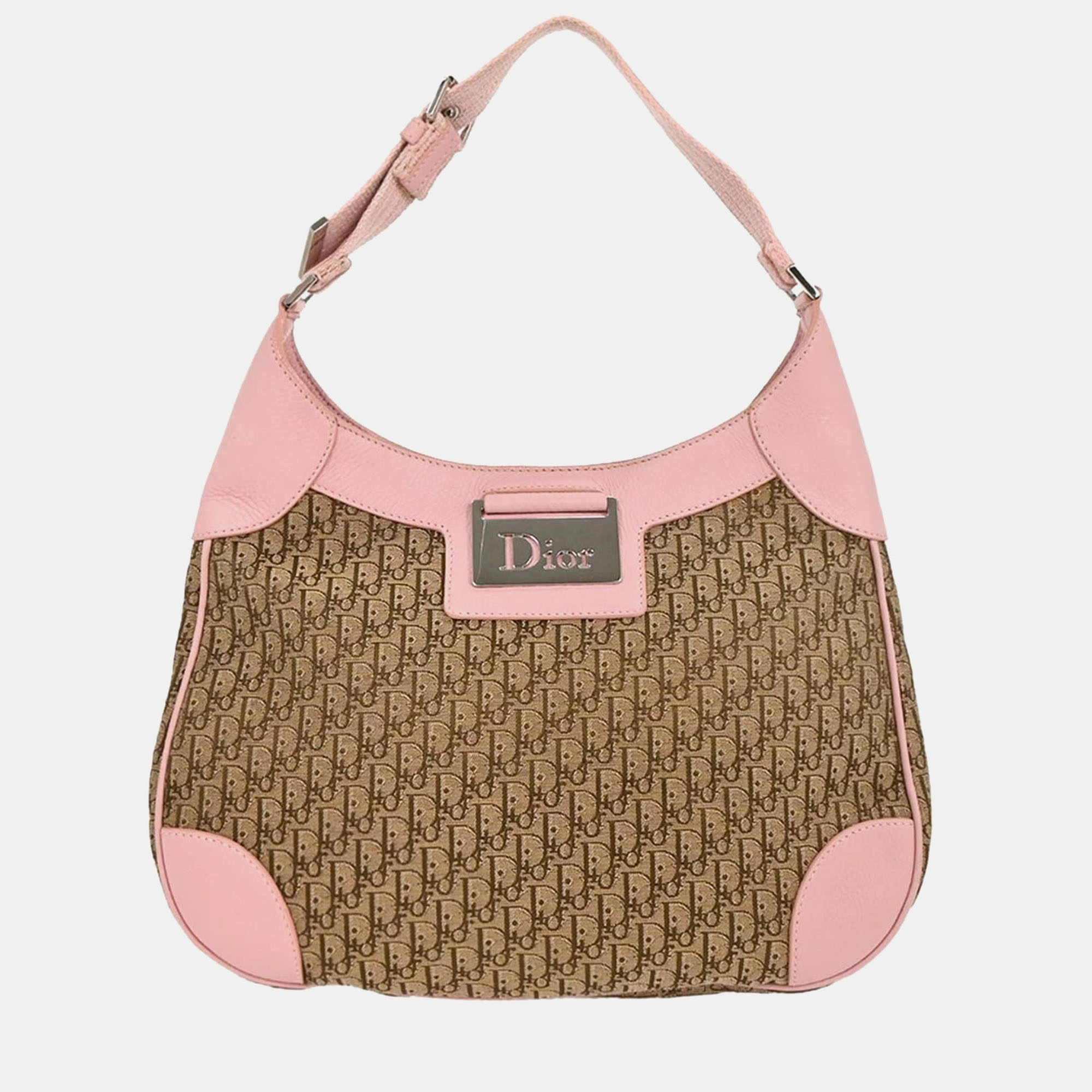 

Christian Dior Pink Beige Street Chic Trotter Hobo Bag