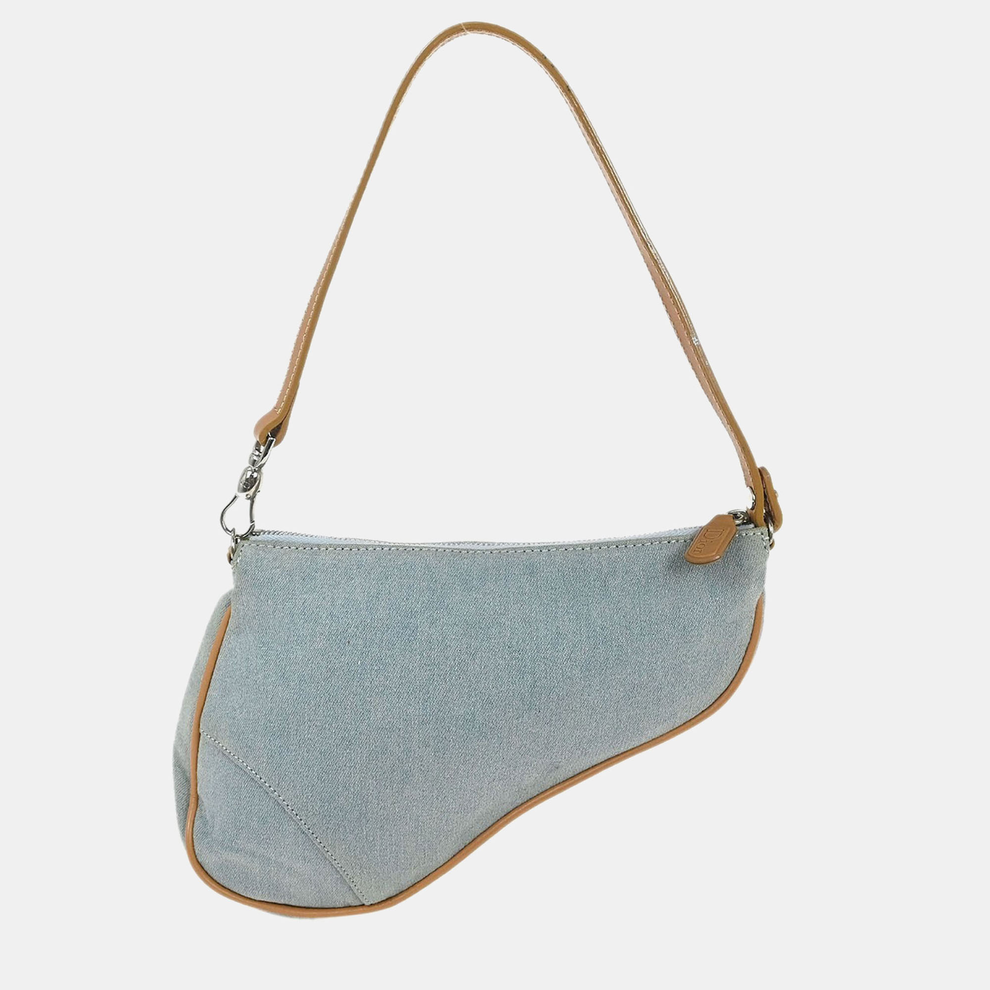 

Christian Dior Light Blue Denim Saddle Handbag