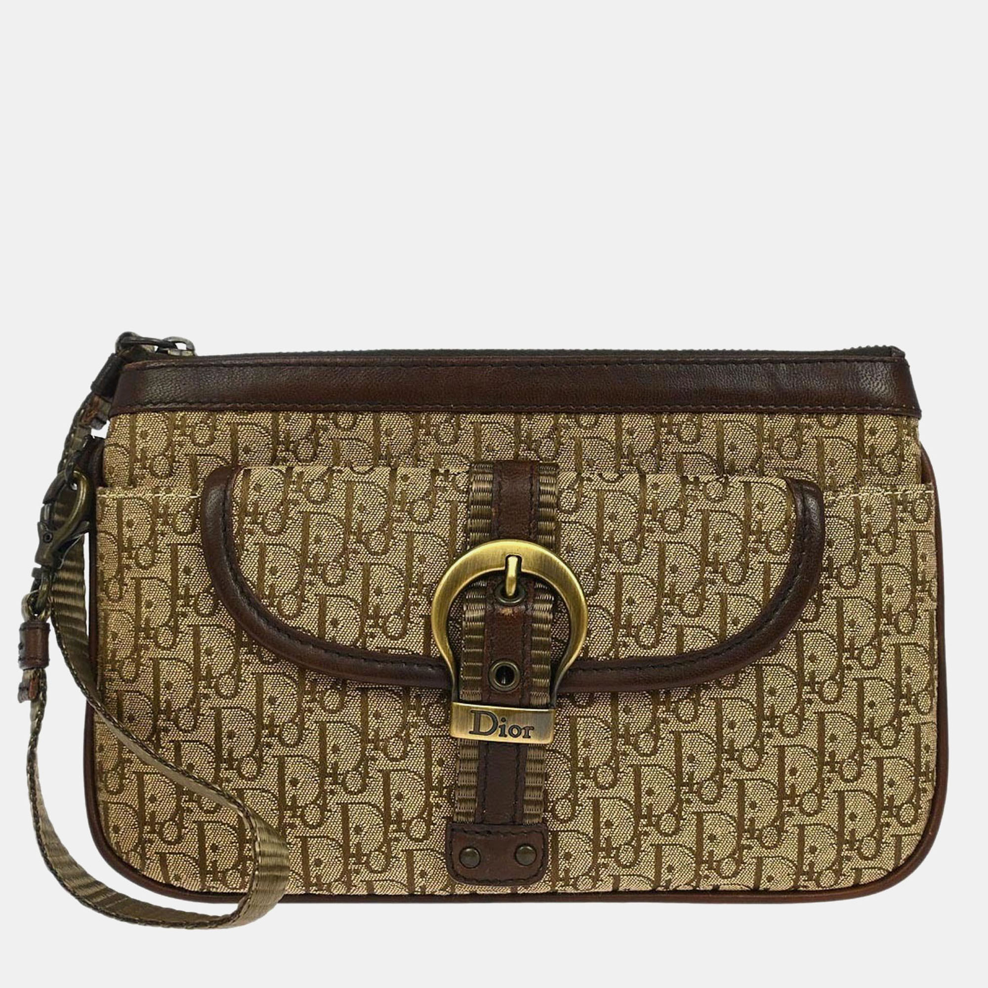 

Christian Dior Brown Trotter Clutch Bag