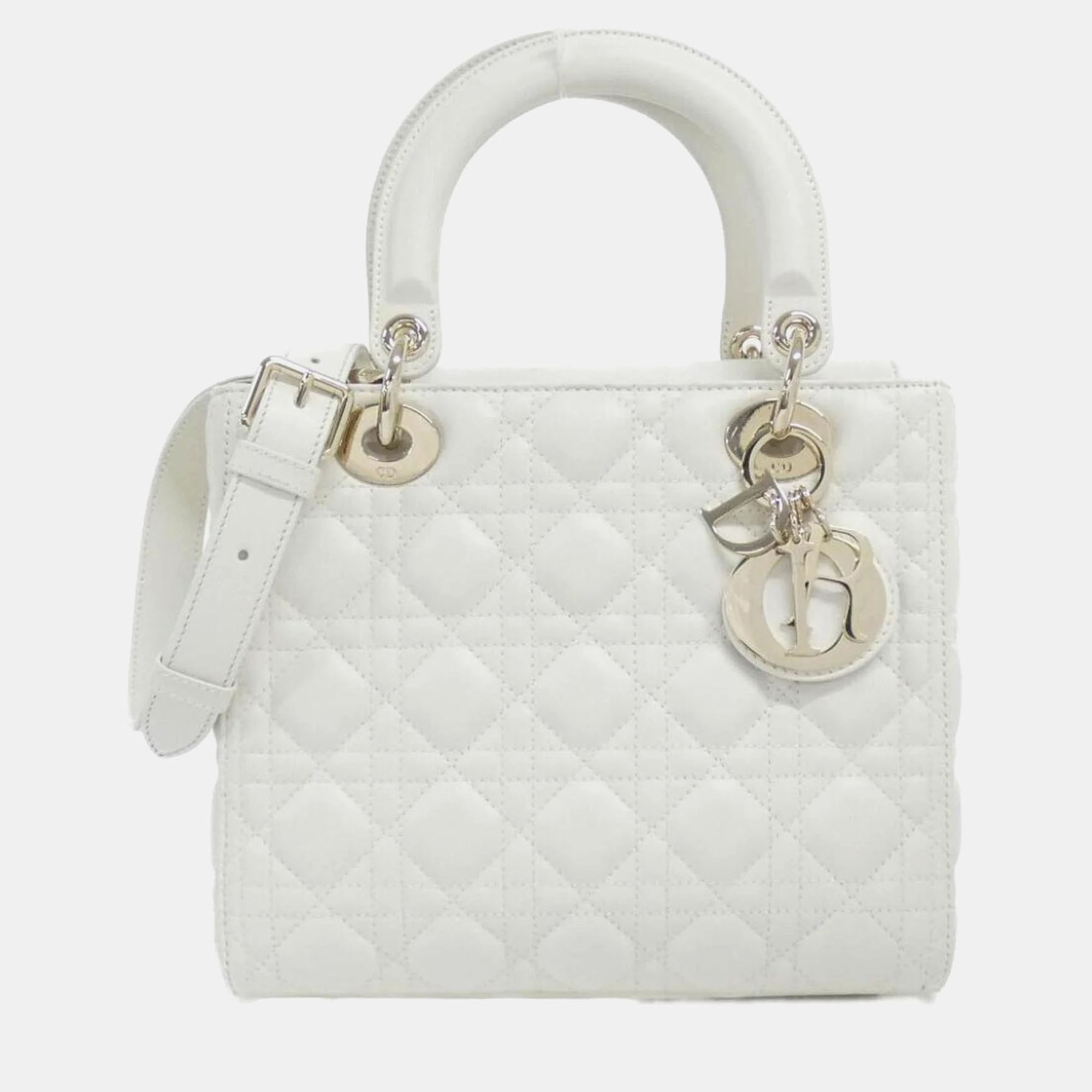 

Christian Dior Lady Medium Handbag, White