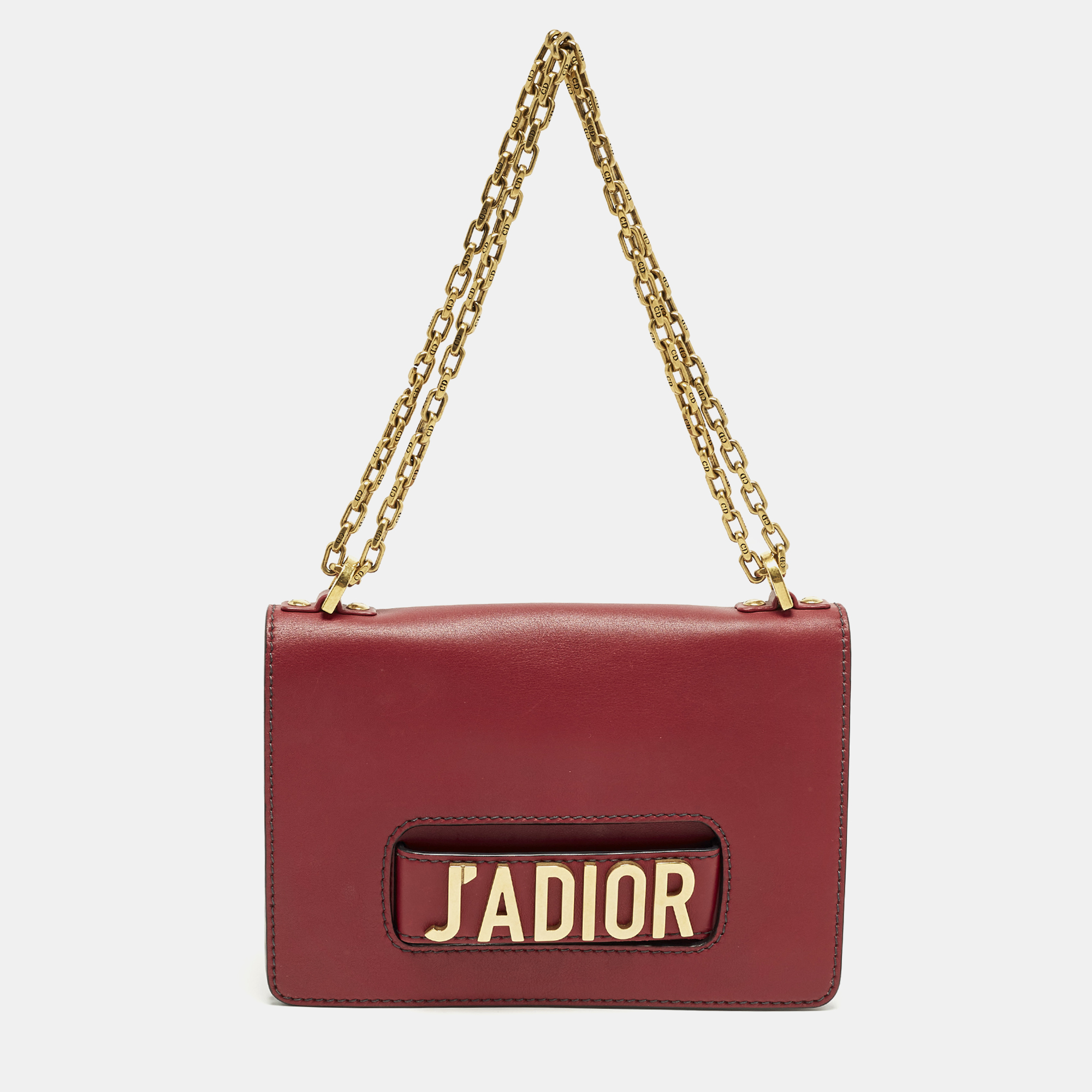 

Dior J'Adior Flap Medium Red Leather Shoulder Bag