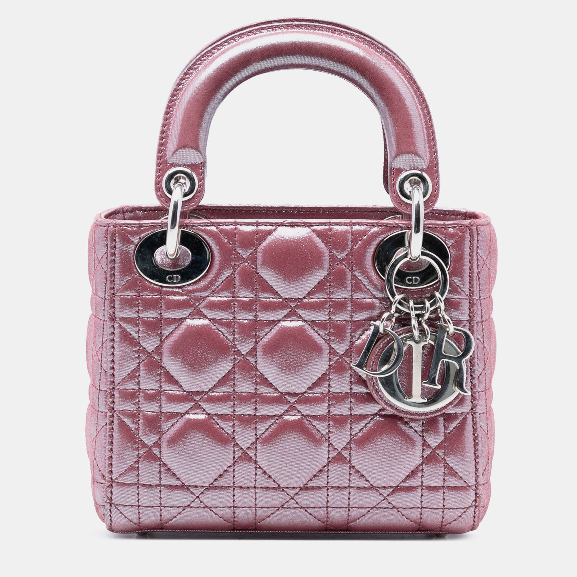 

Dior Pink Mini Iridescent Lambskin Cannage Lady Dior