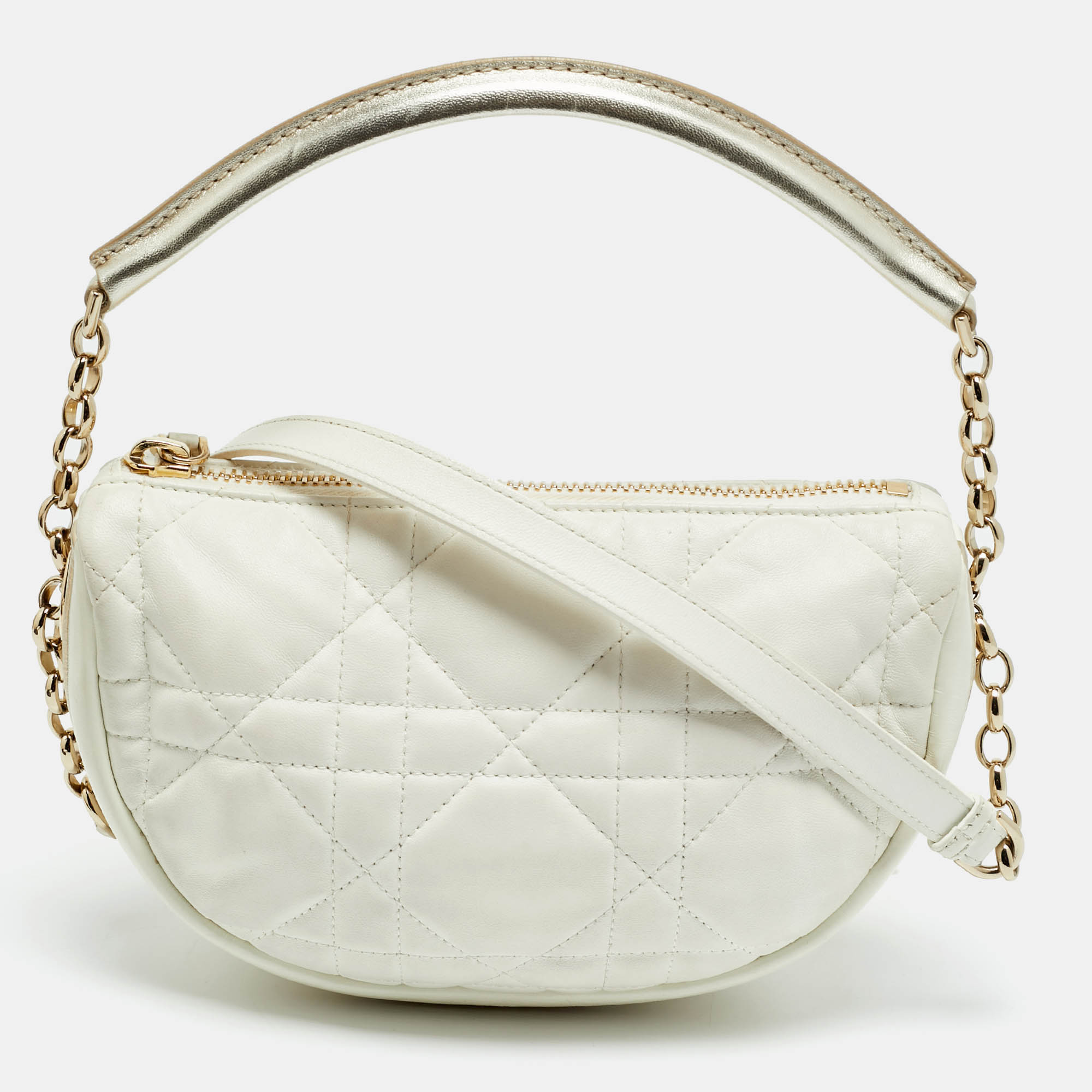 

Dior Vibe Small White Cannage Leather Hobo