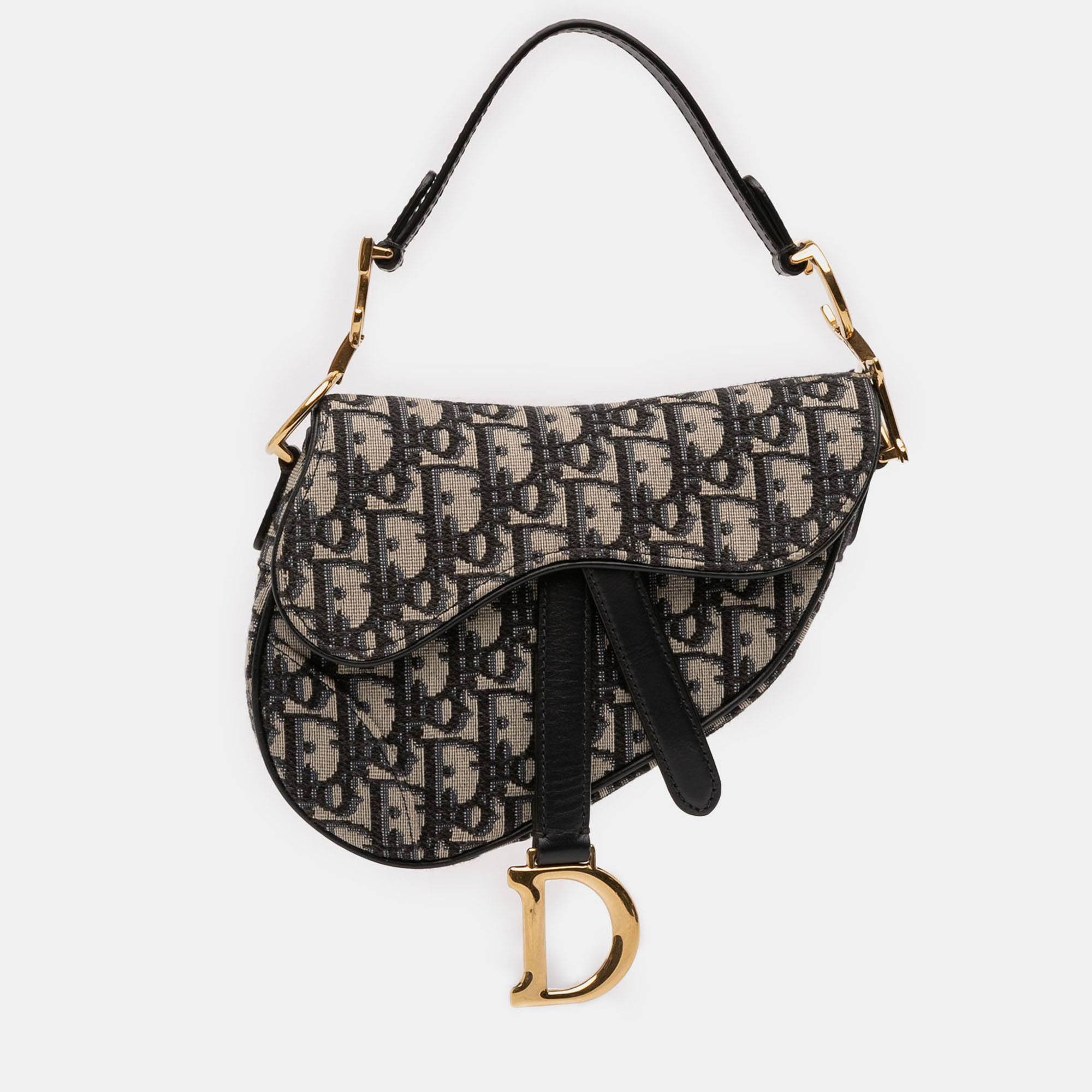 

Dior Blue Mini Oblique Canvas Saddle Bag