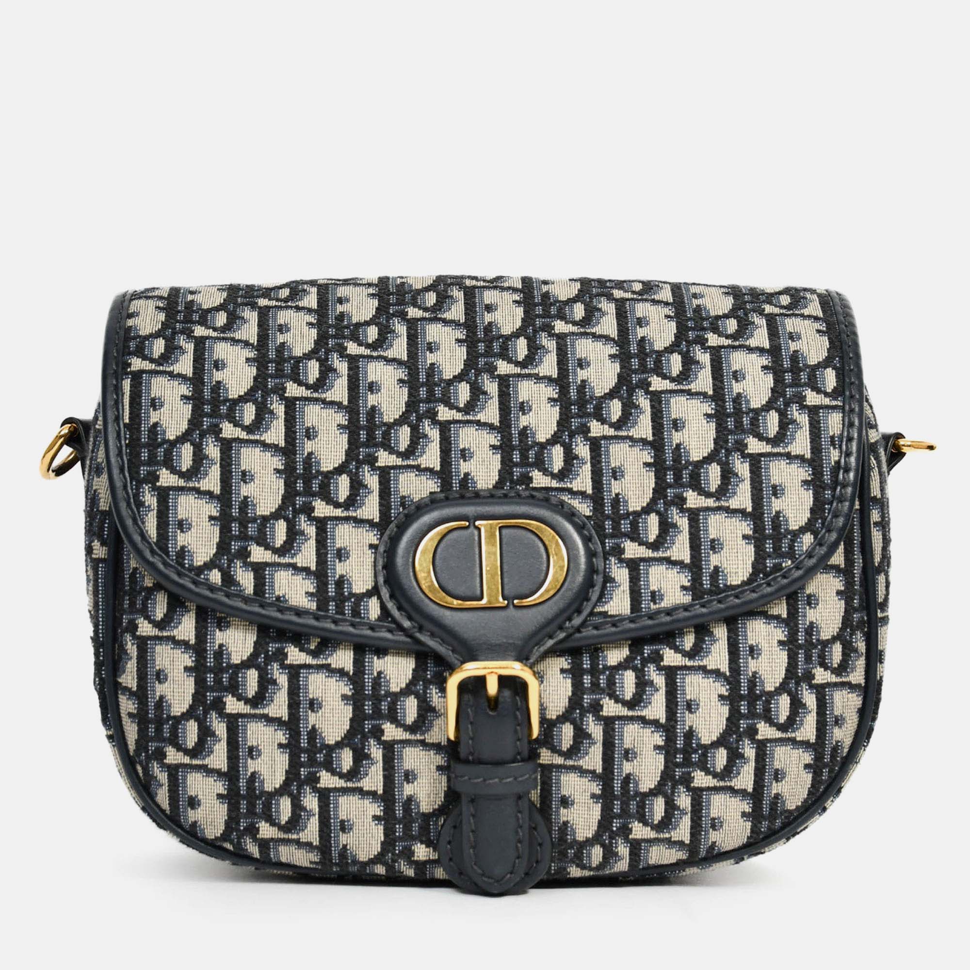 

Christian Dior Navy Blue Oblique Jacquard Medium 'Bobby' Crossbody Bag