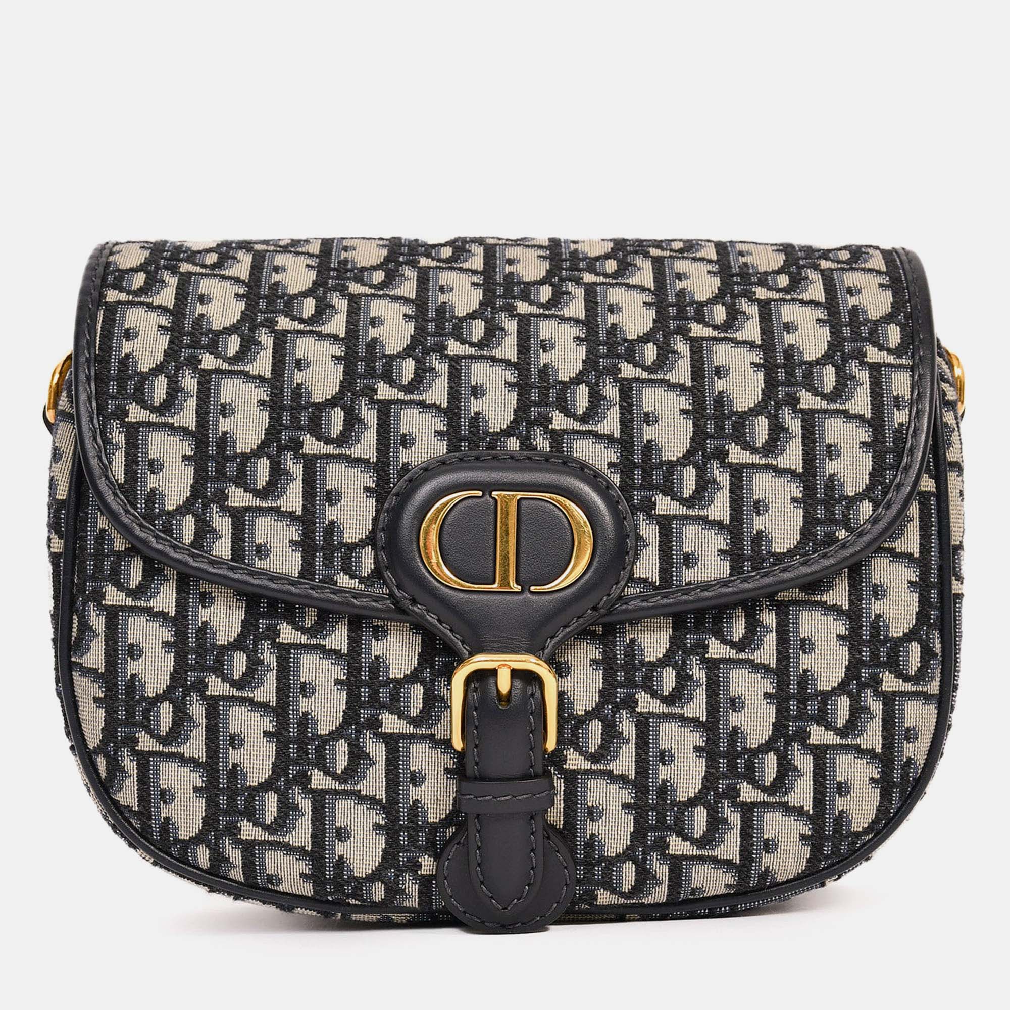 

Christian Dior Blue Oblique Medium Bobby Bag, Navy blue