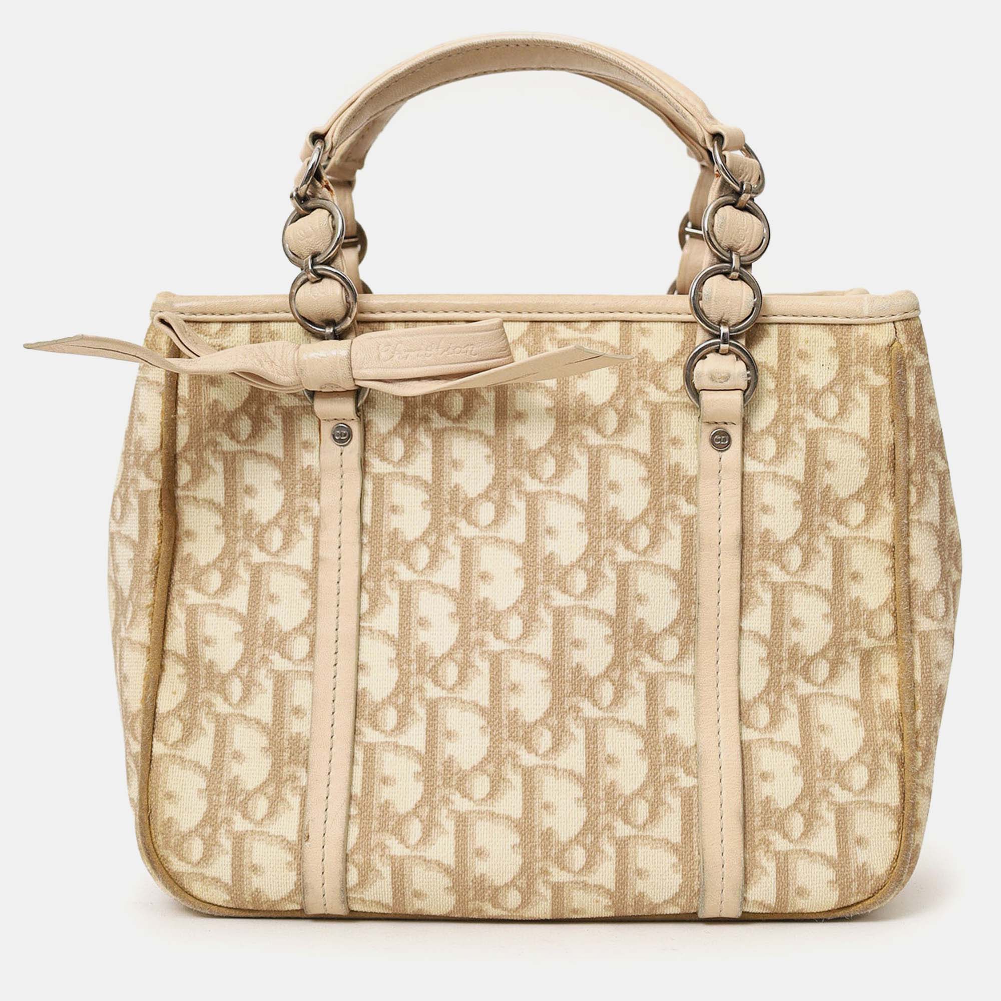 

Christian Dior Beige Diorissimo Romantique Tote Bag