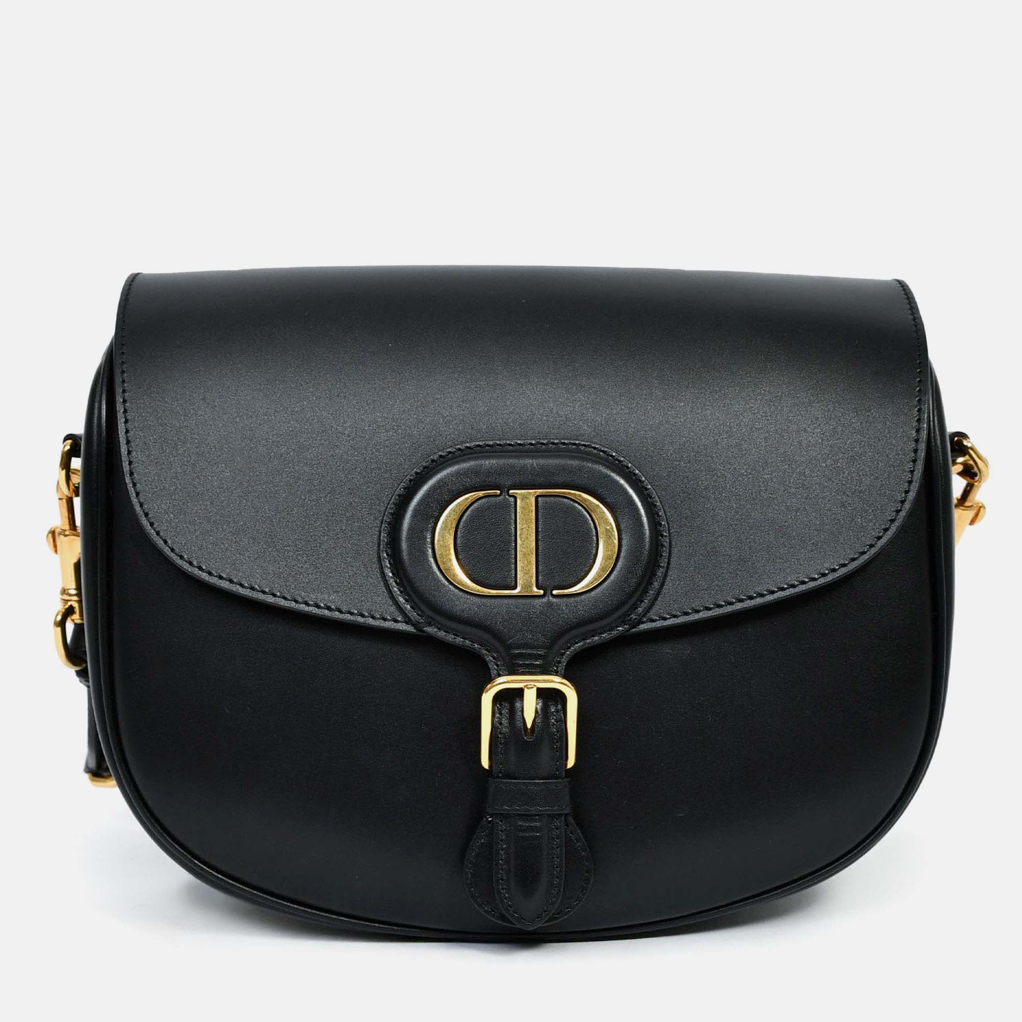 

Christian Dior Black Leather Large Bobby Oblique Canvas Strap Crossbody Bag