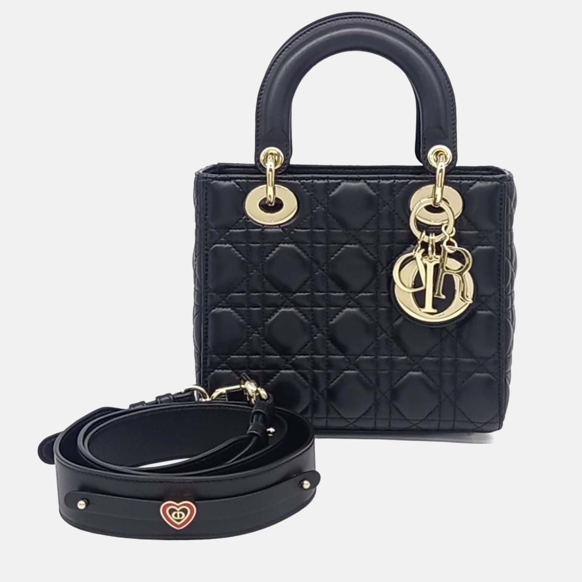 

Dior Black Leather Lady Bag Small