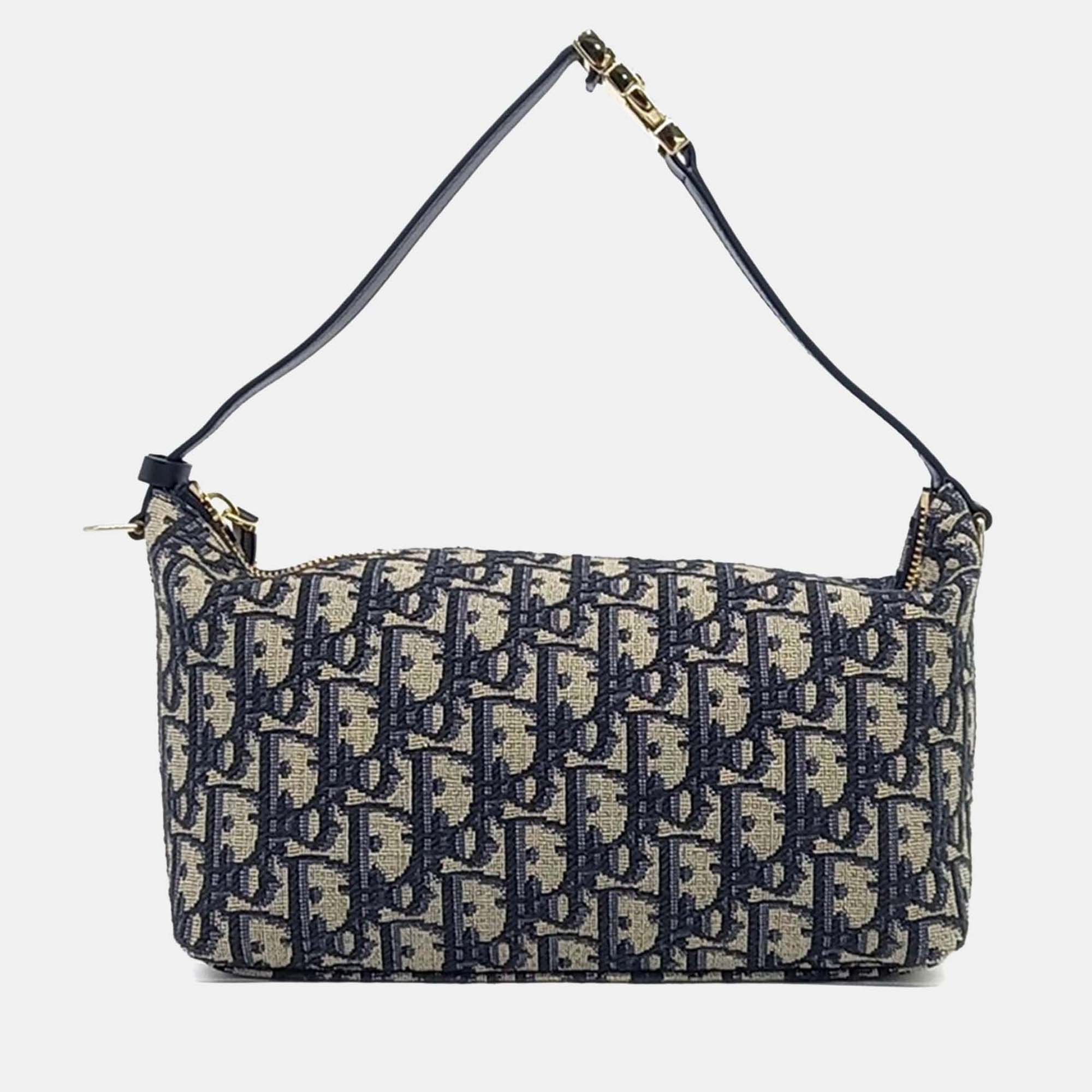 

Dior Navy Blue Fabric Oblique Travel Nomade Pouch Medium