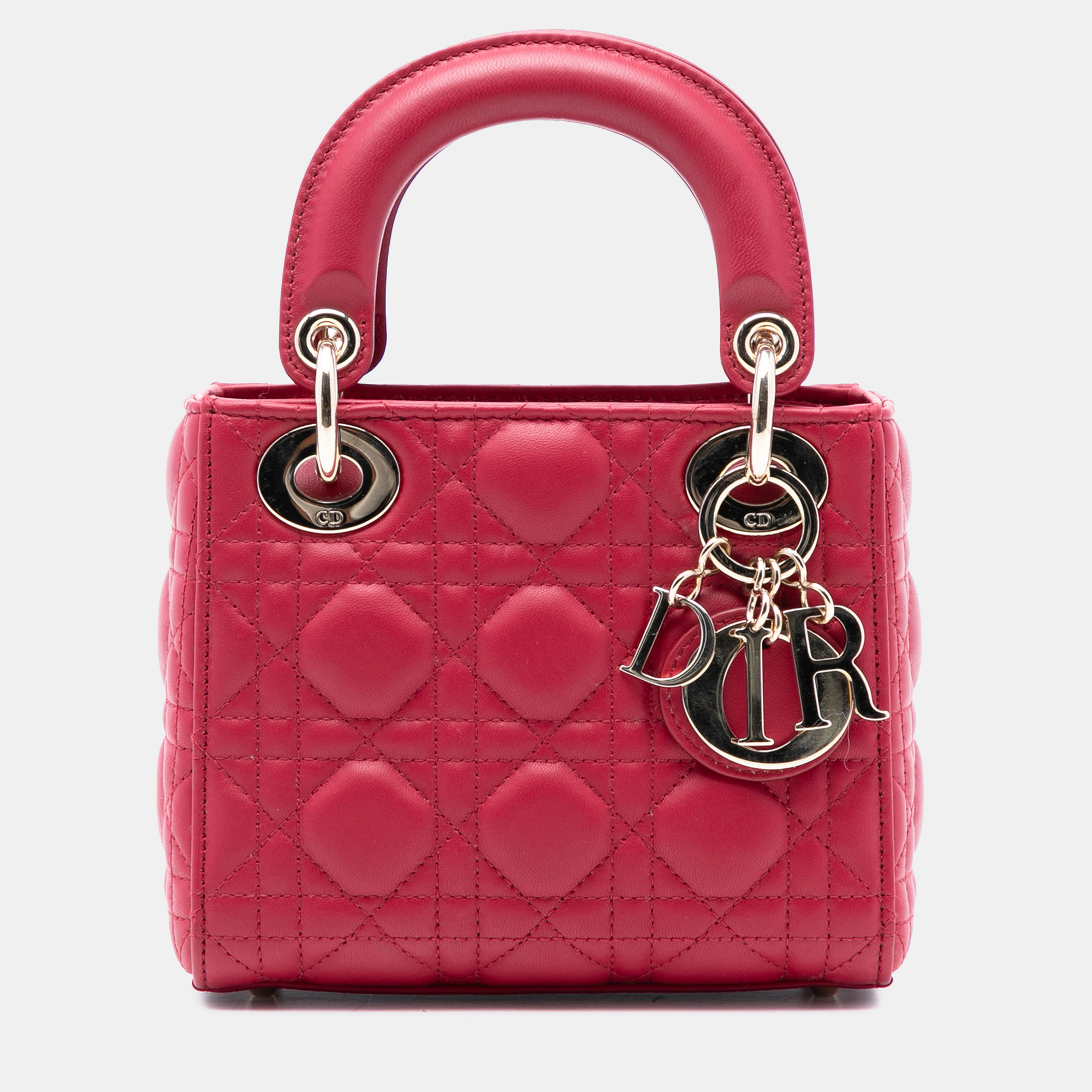 

Dior Pink Mini Lambskin Cannage Lady Dior