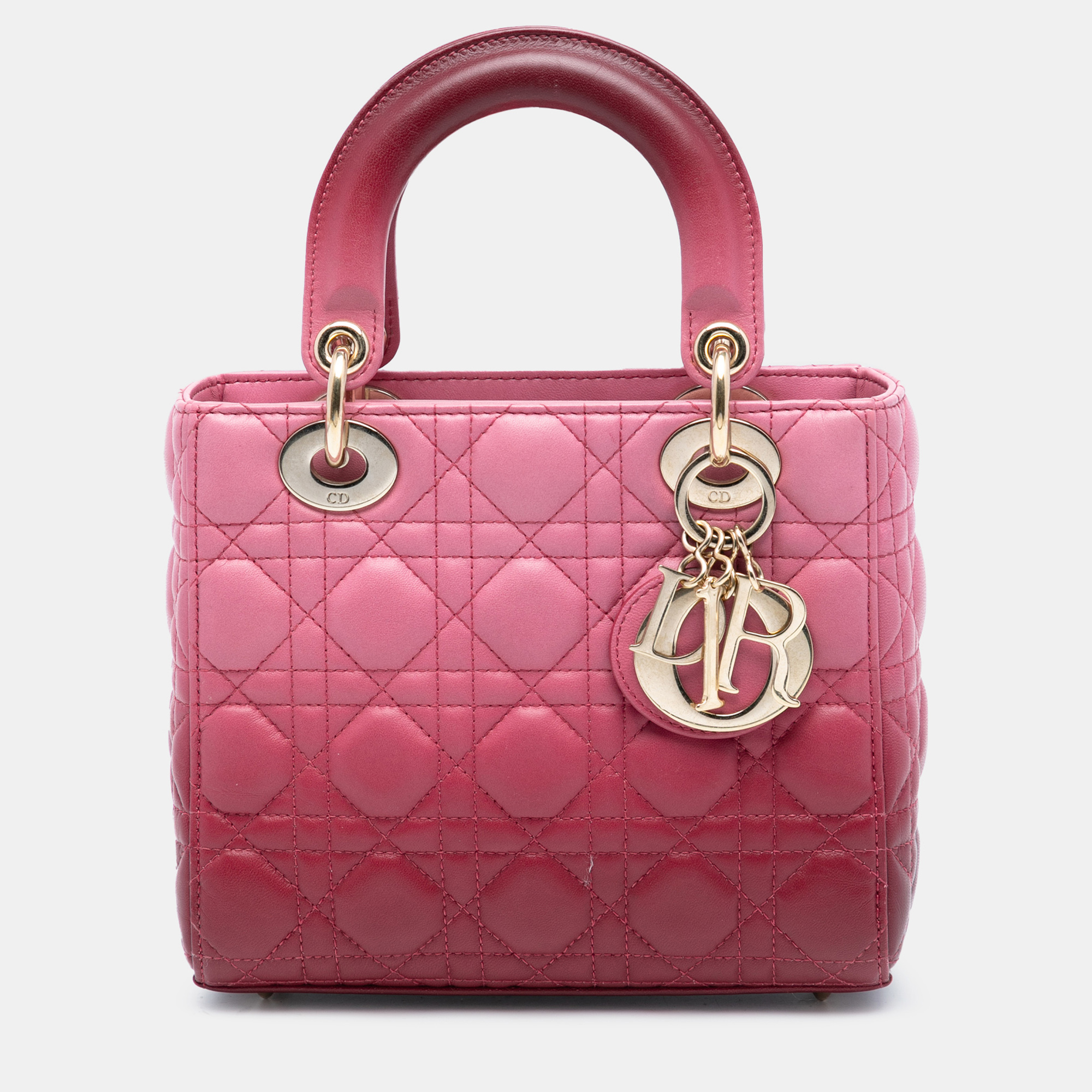 

Dior Pink Small Gradient Lambskin Cannage Lady Dior