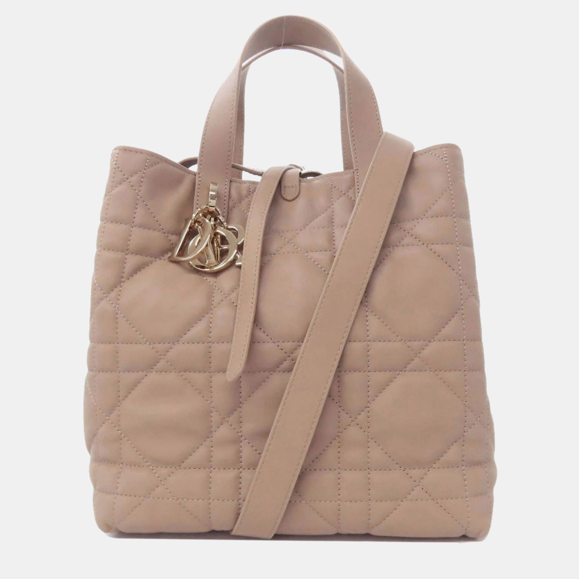 

Christian Dior Toujours Medium Handbag In Calfskin, Beige