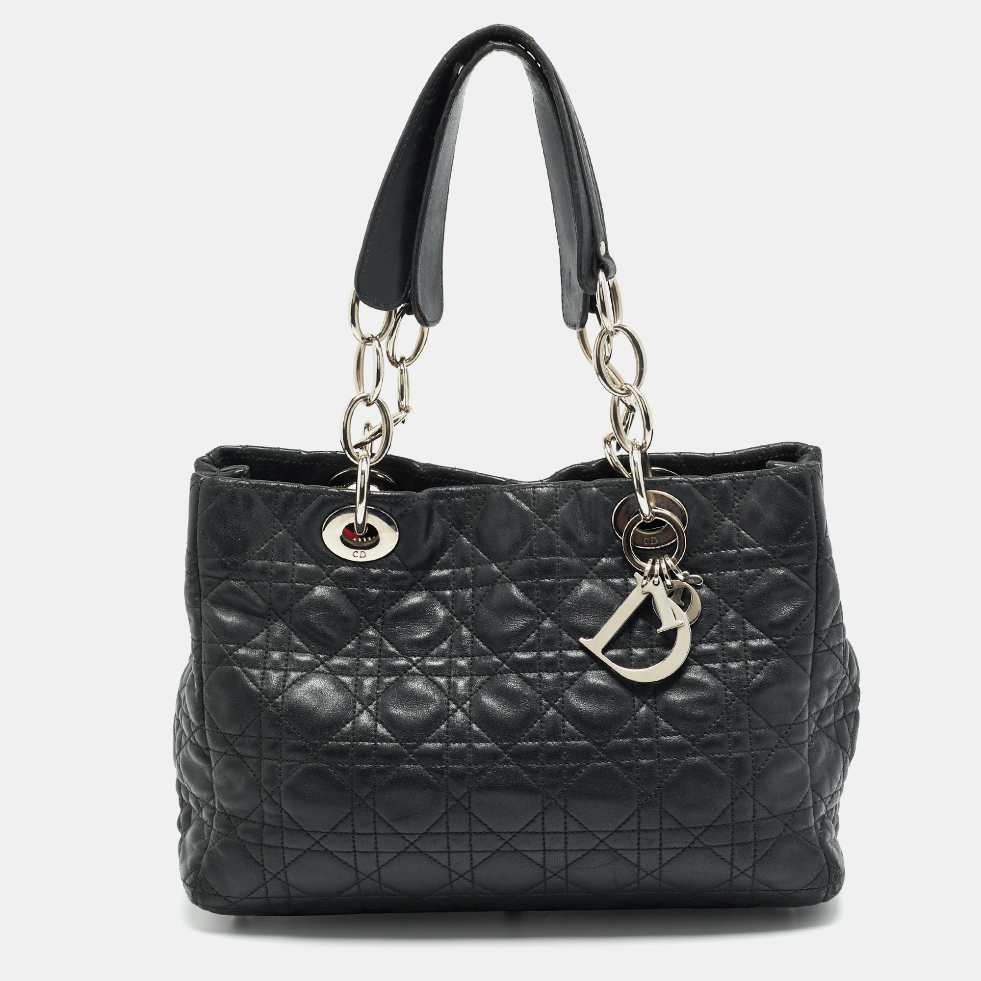 

Dior Soft Lady Dior  Black Cannage Leather Tote