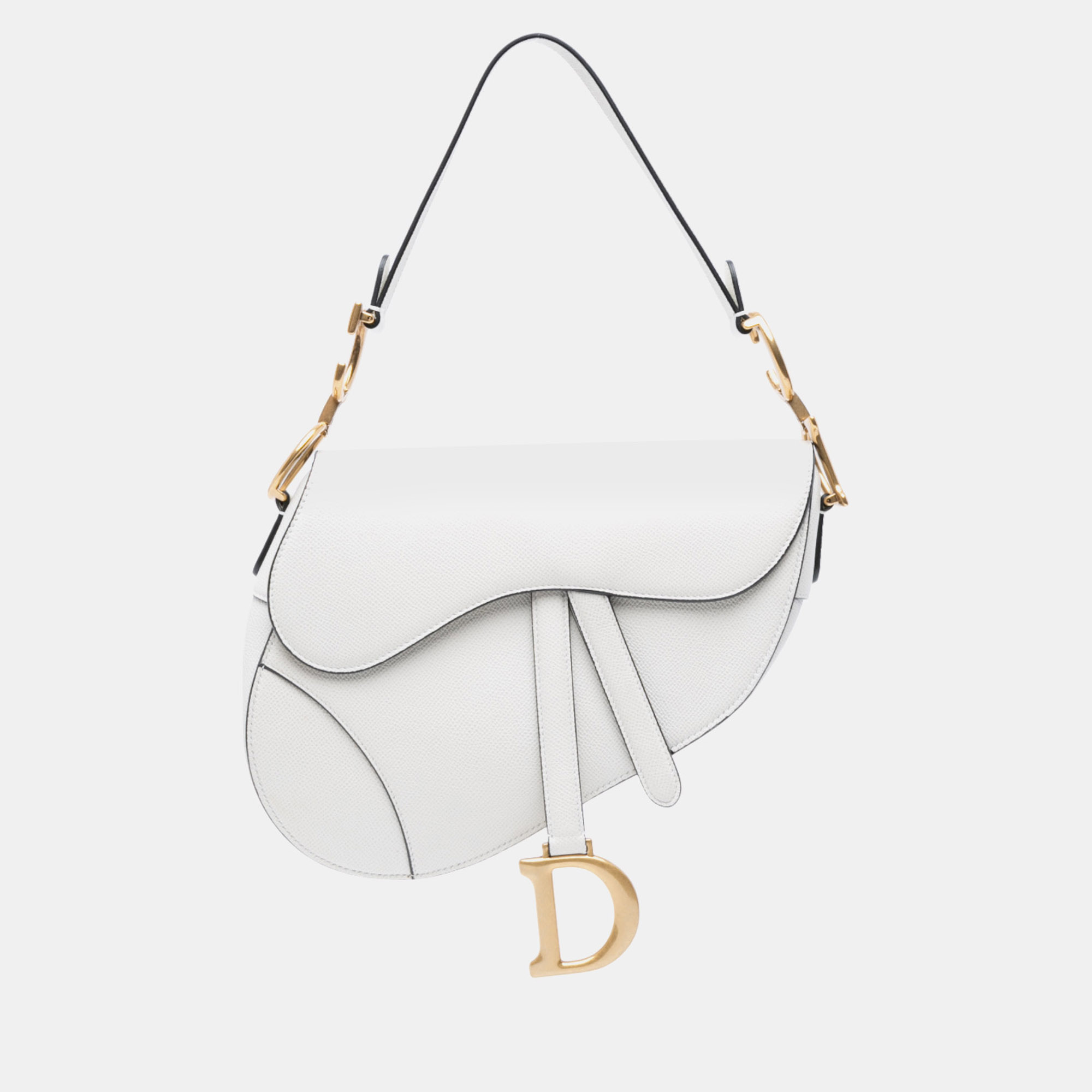 

Dior White Grained Calfskin Saddle Bag