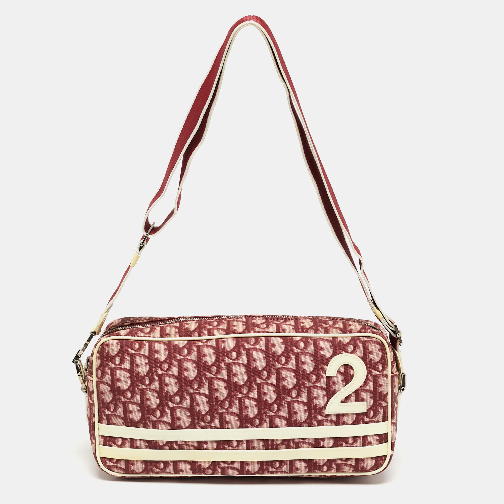 

Dior Trotter Rasta 2 Red Diorissimo Coated Canvas Messenger Bag