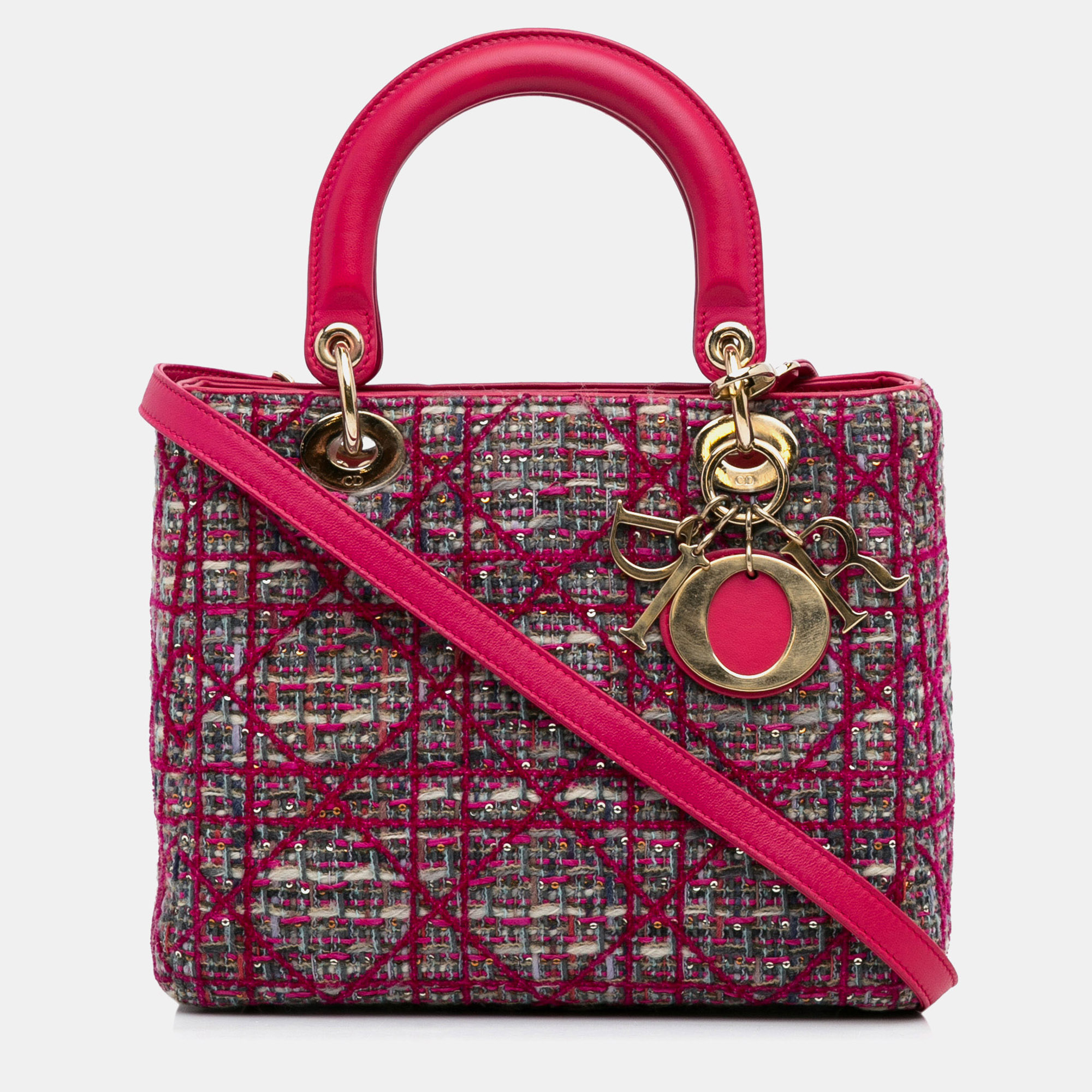 

Dior Pink Medium Tweed Macrocannage Lady Dior