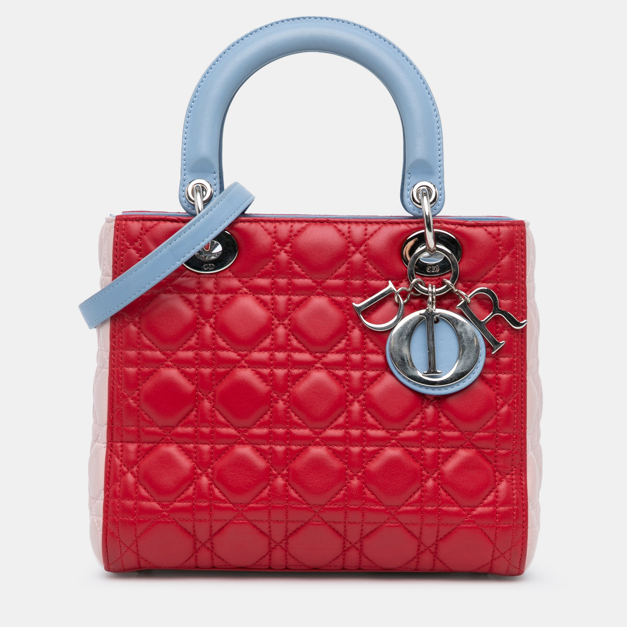 

Dior Multicolor Medium Tricolor Lambskin Cannage Lady Dior