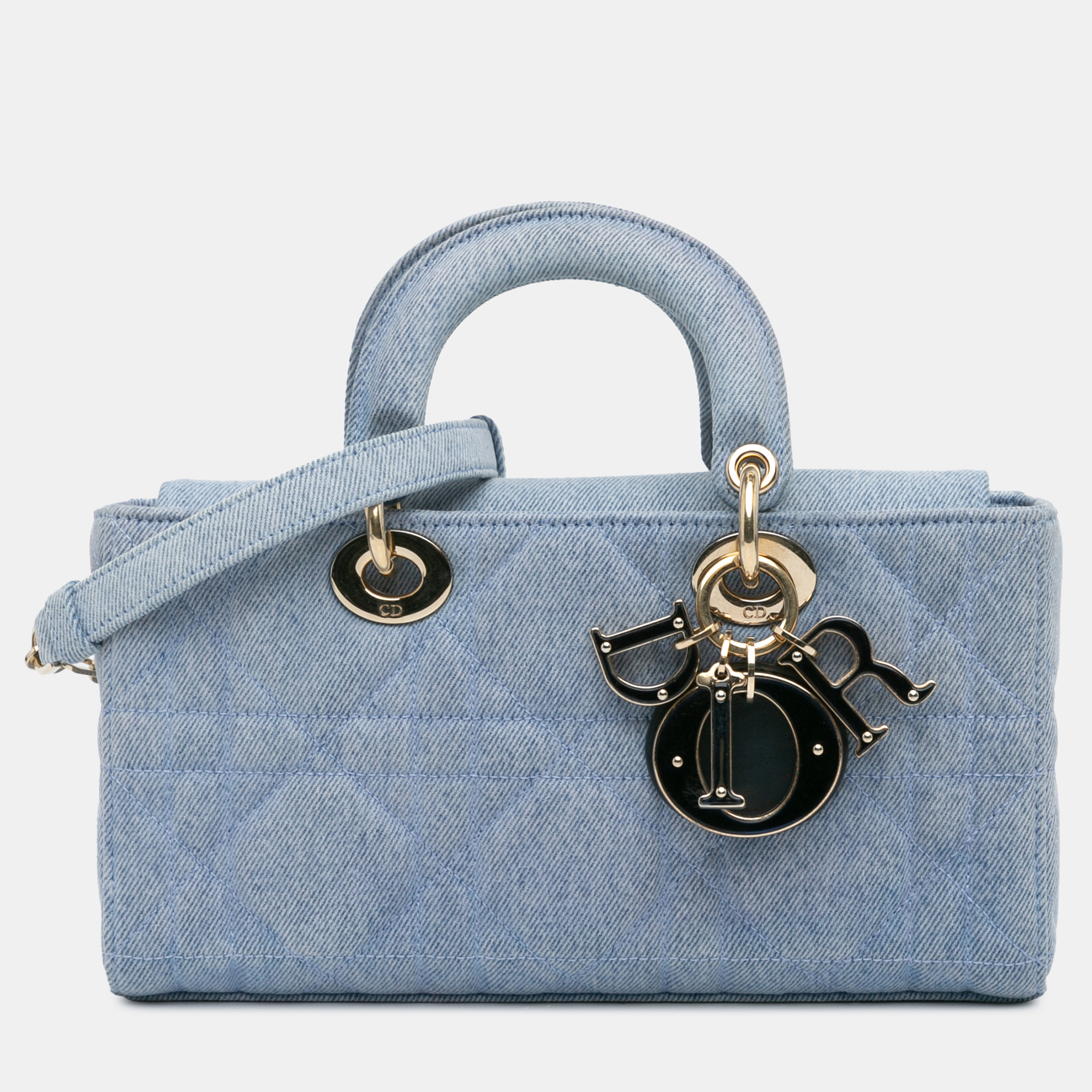 

Dior Blue Small Denim Macrocannage Lady D Joy