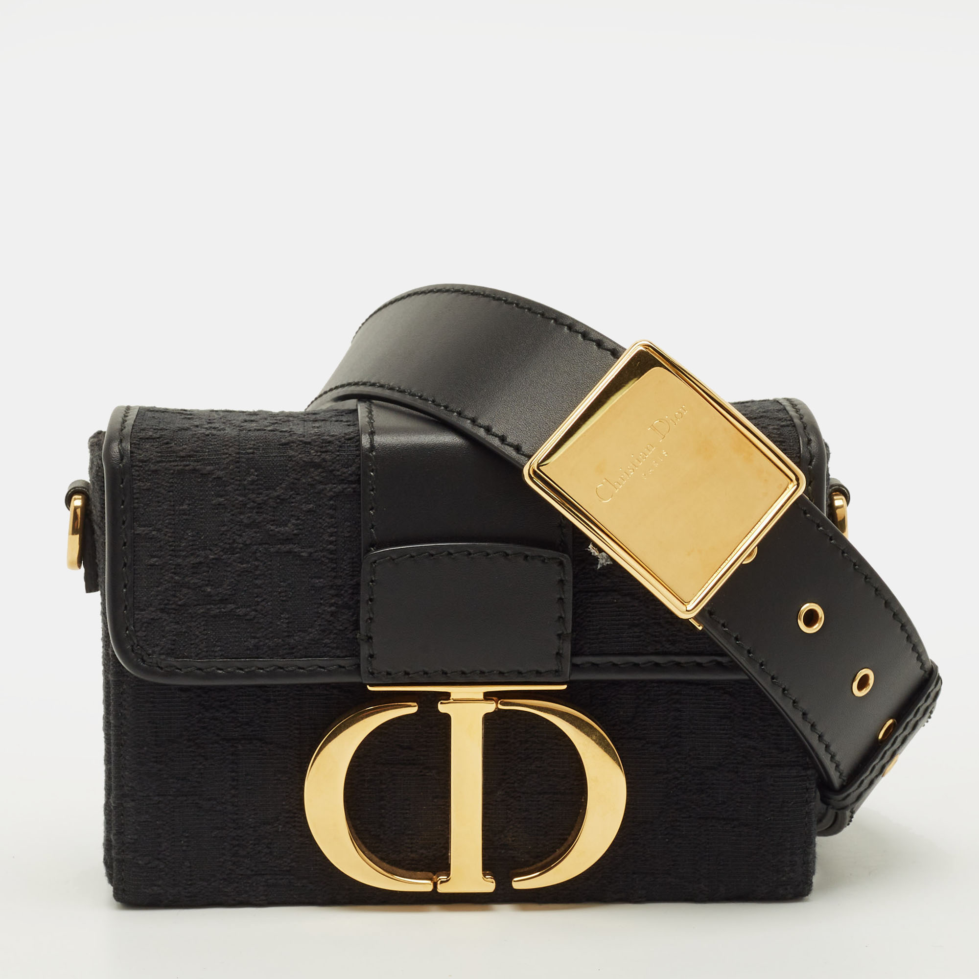 

Dior Black Oblique Canvas and Leather 30 Montaigne Box Bag