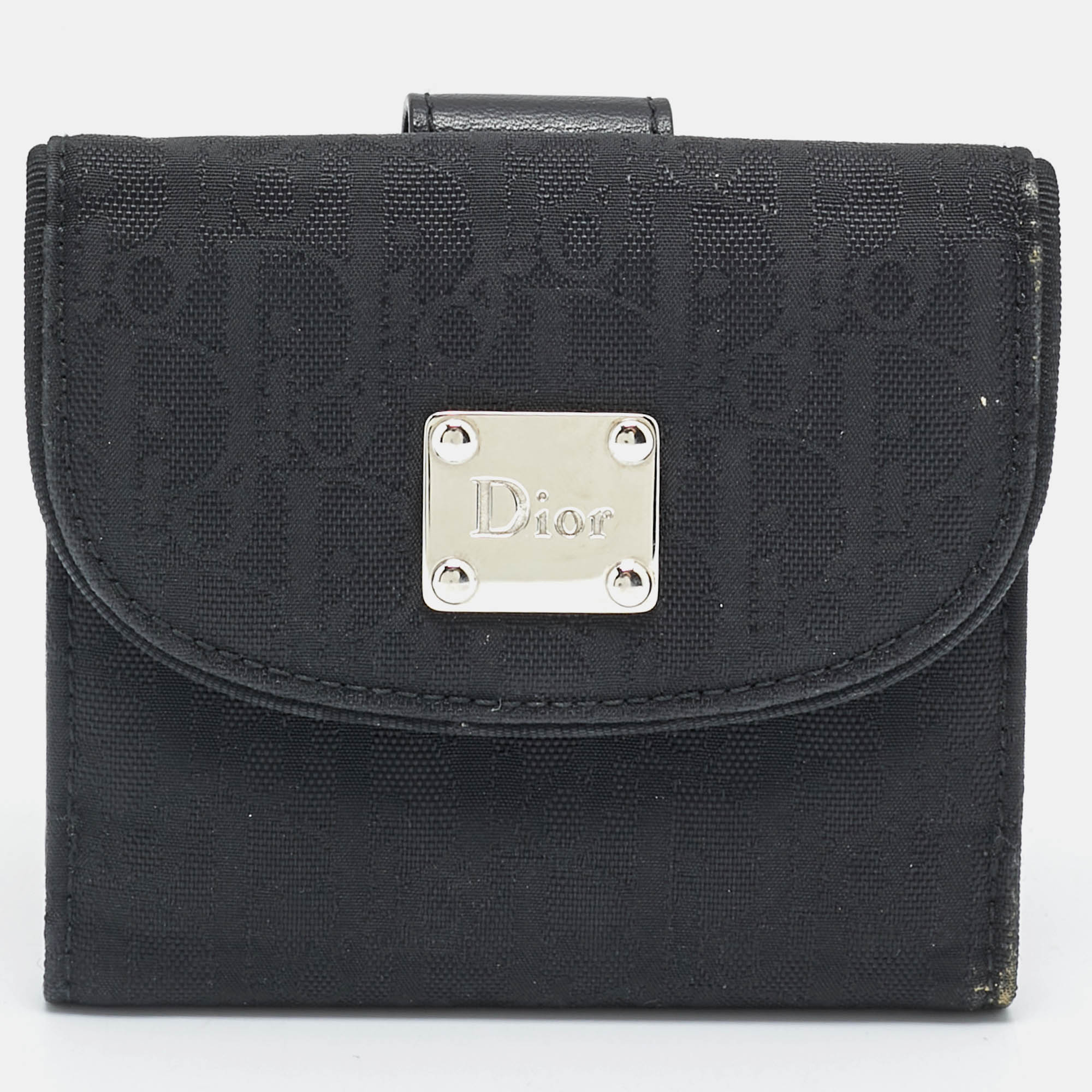 

Dior Black Oblique Nylon French Wallet