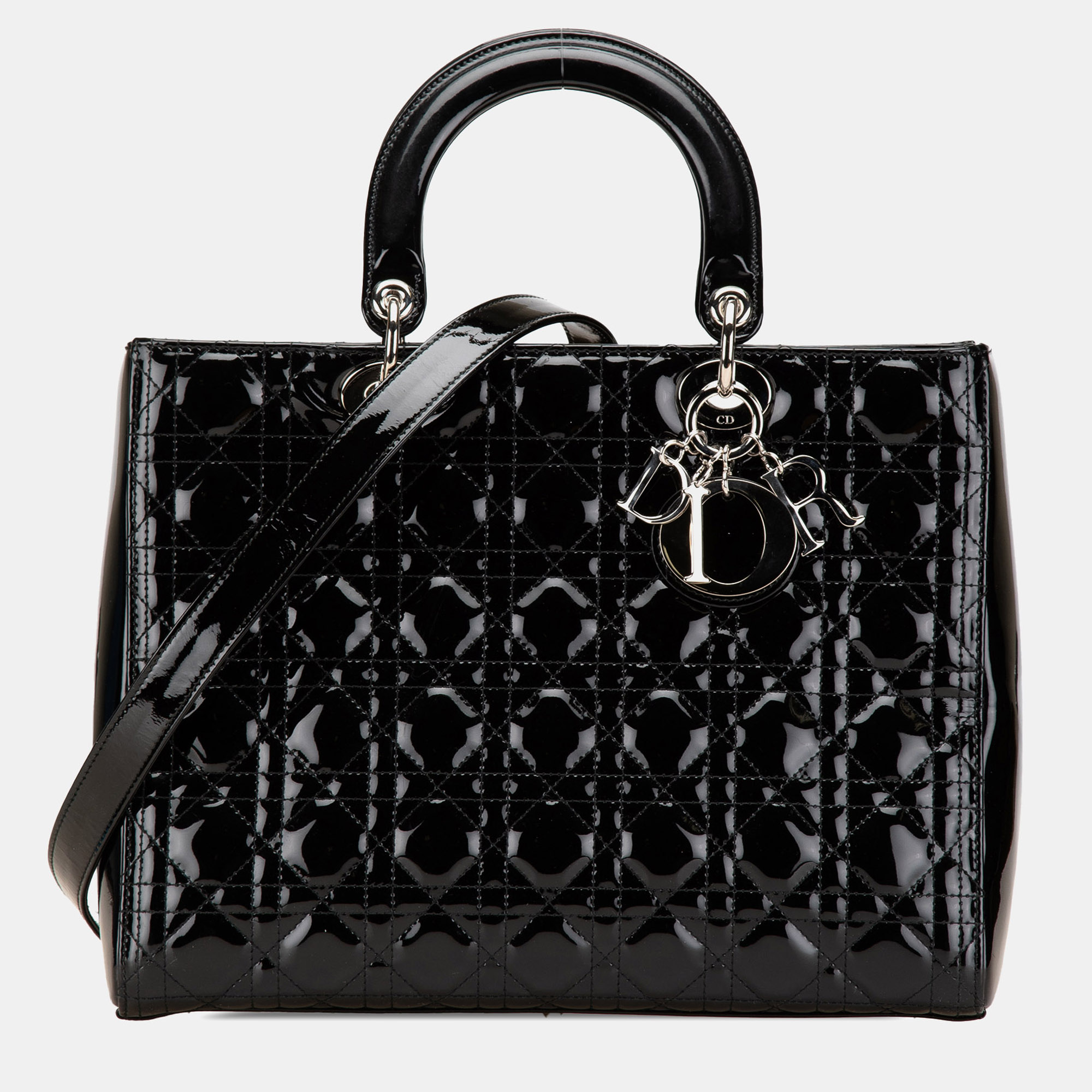 

Dior Black Large Patent Cannage Lady Dior