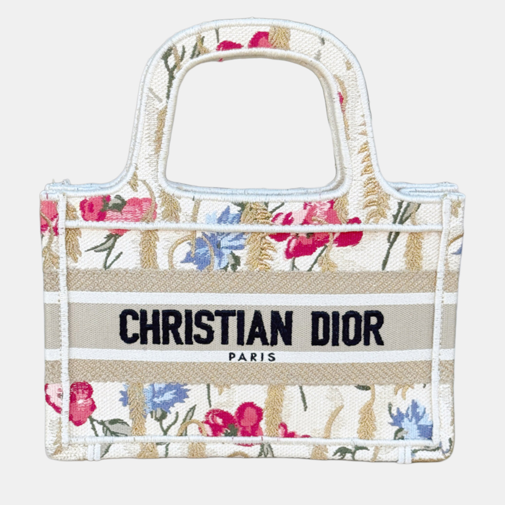 

Dior Limited edition hibiscus embroidered mini tote, Multicolor