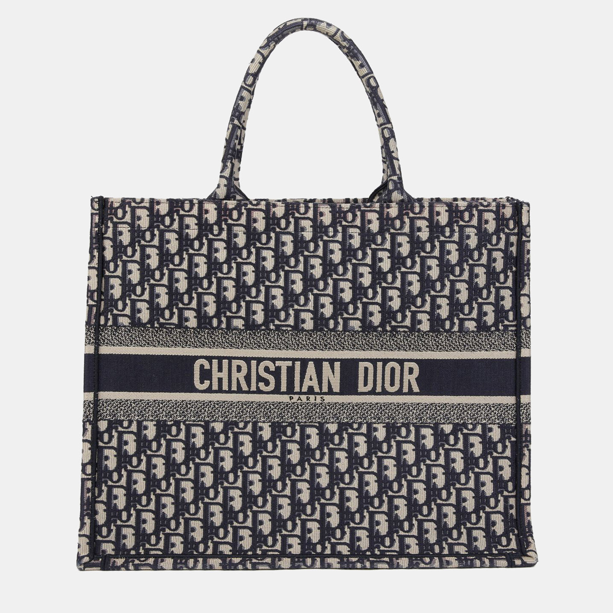 

Dior Book Tote Large Blue Canvas Tote Bag
