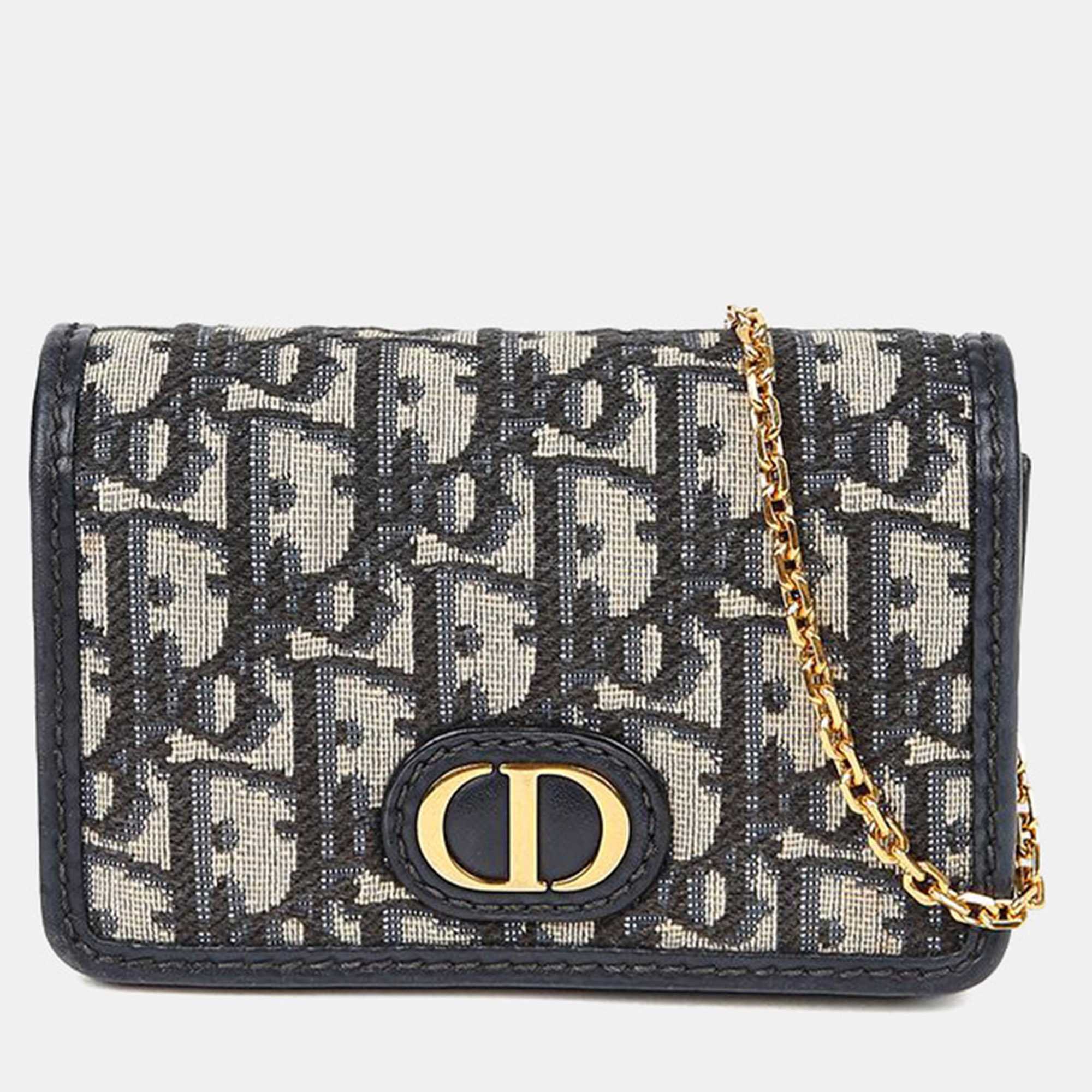 

Dior Montaigne Nano Blue Oblique Canvas Shoulder Bag