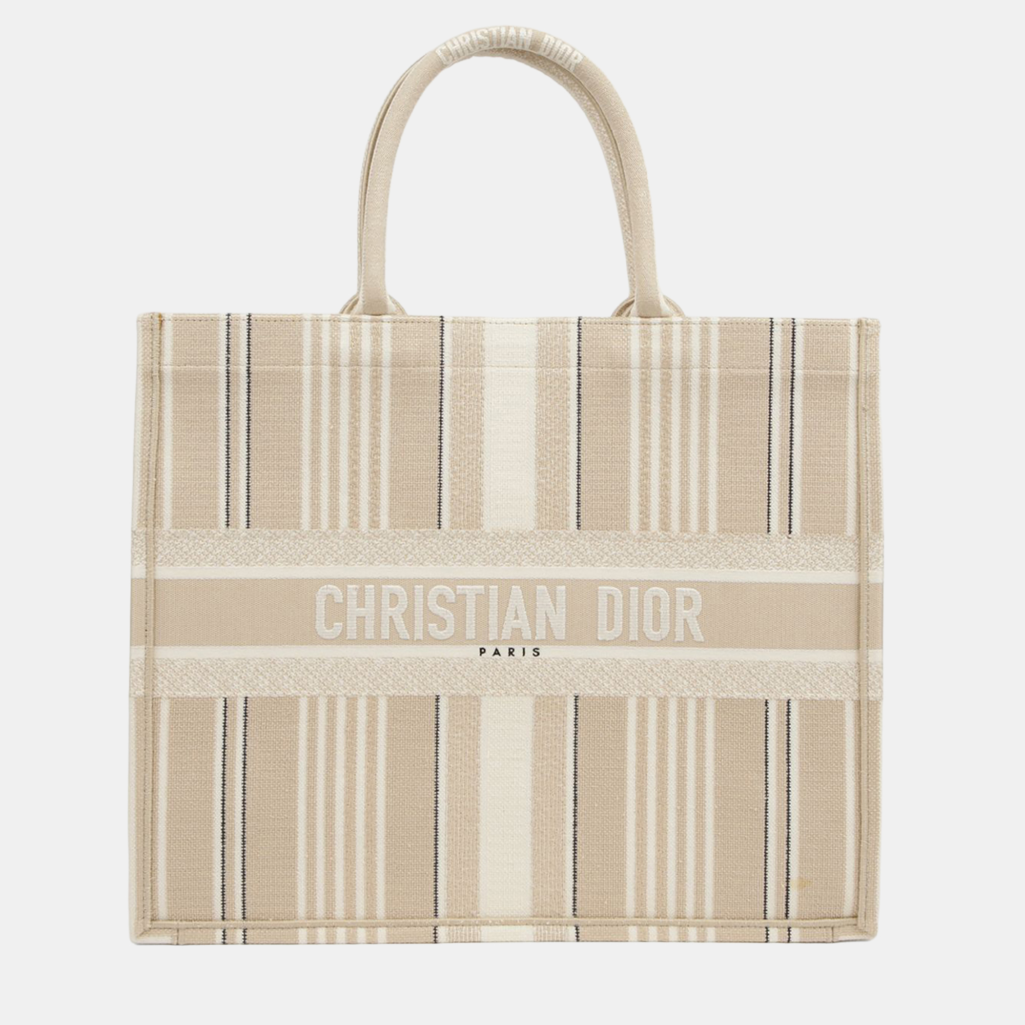 

Dior Book Tote Large Brown Canvas Tote Bag, Beige