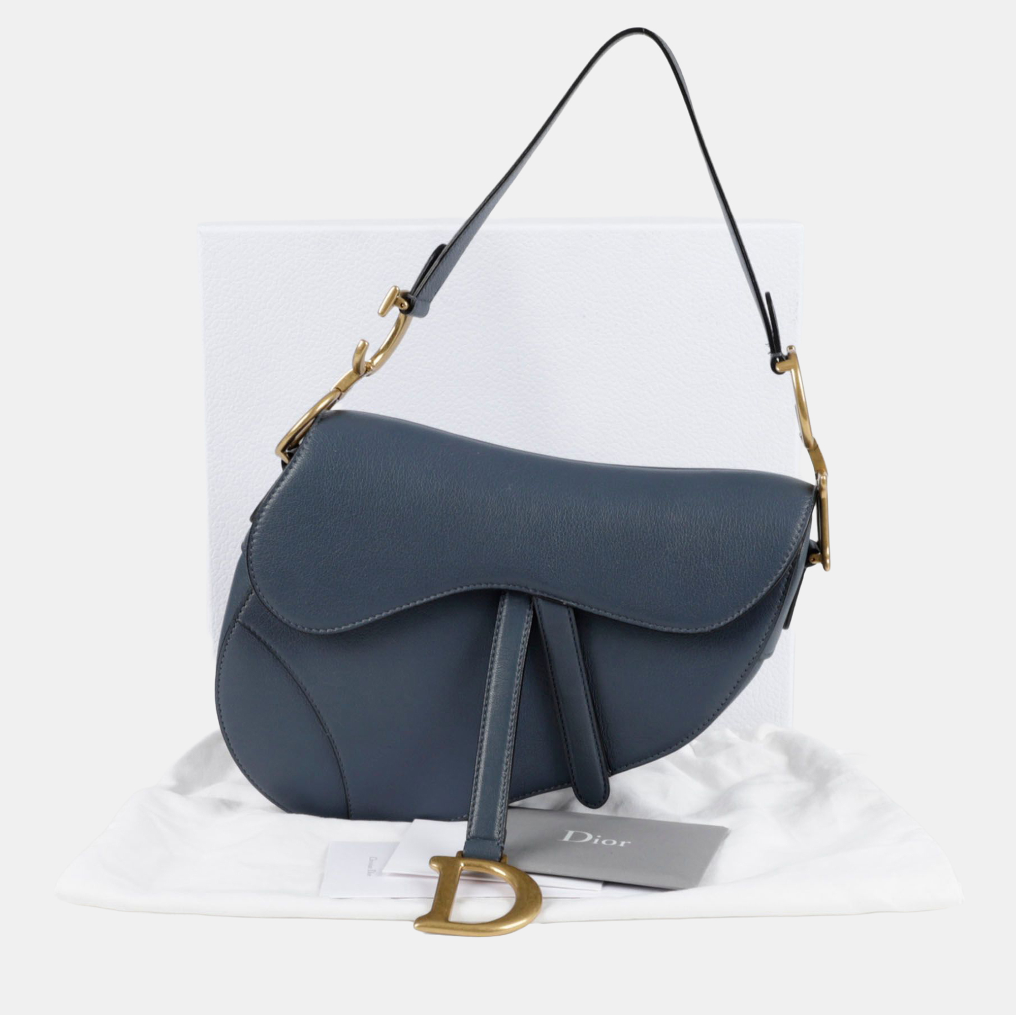 

Dior Saddle Blue Leather Shoulder Bag