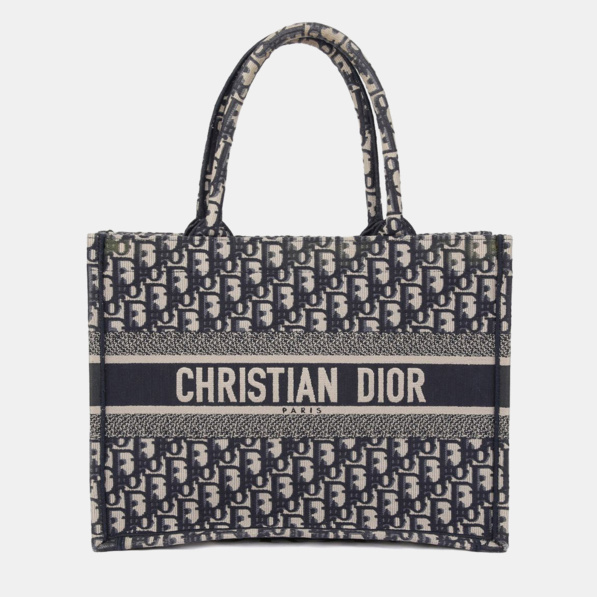 

Dior Book Tote Medium Blue Oblique Canvas Tote Bag