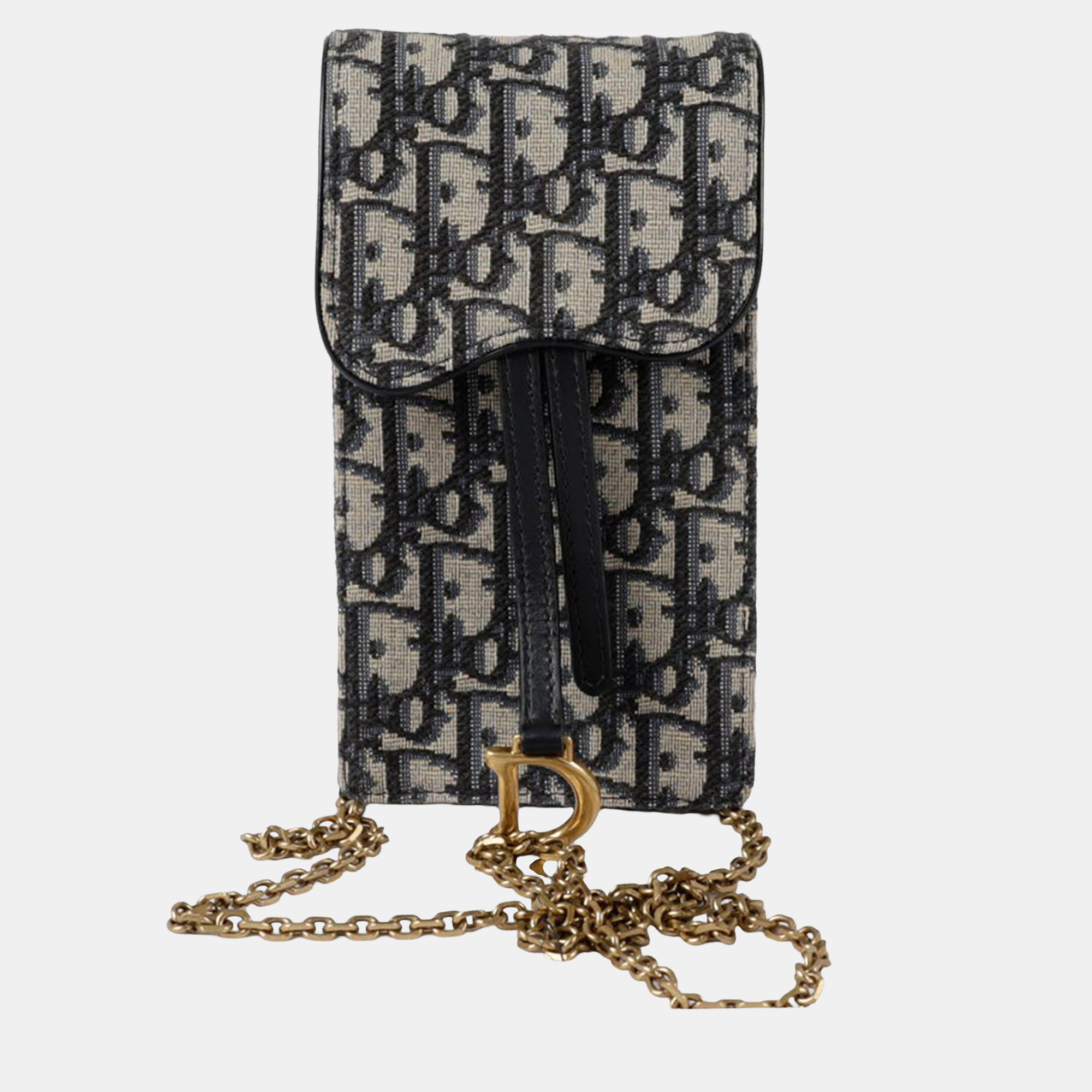 

Dior Saddle Blue Calfskin Leather Vertical Pouch Crossbody Bag