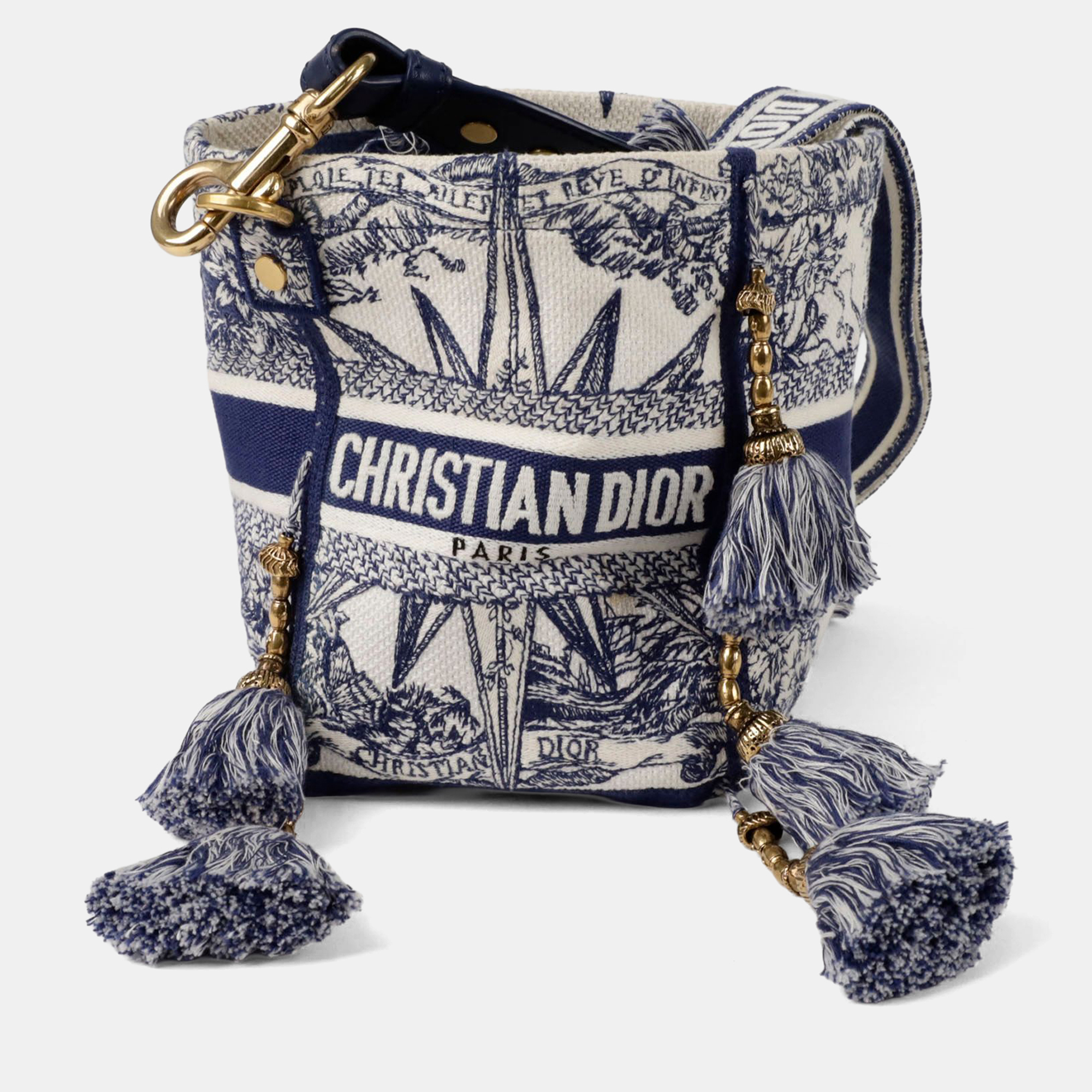 

Dior Reve d'Infini D-Bubble Blue Canvas Bucket Bag