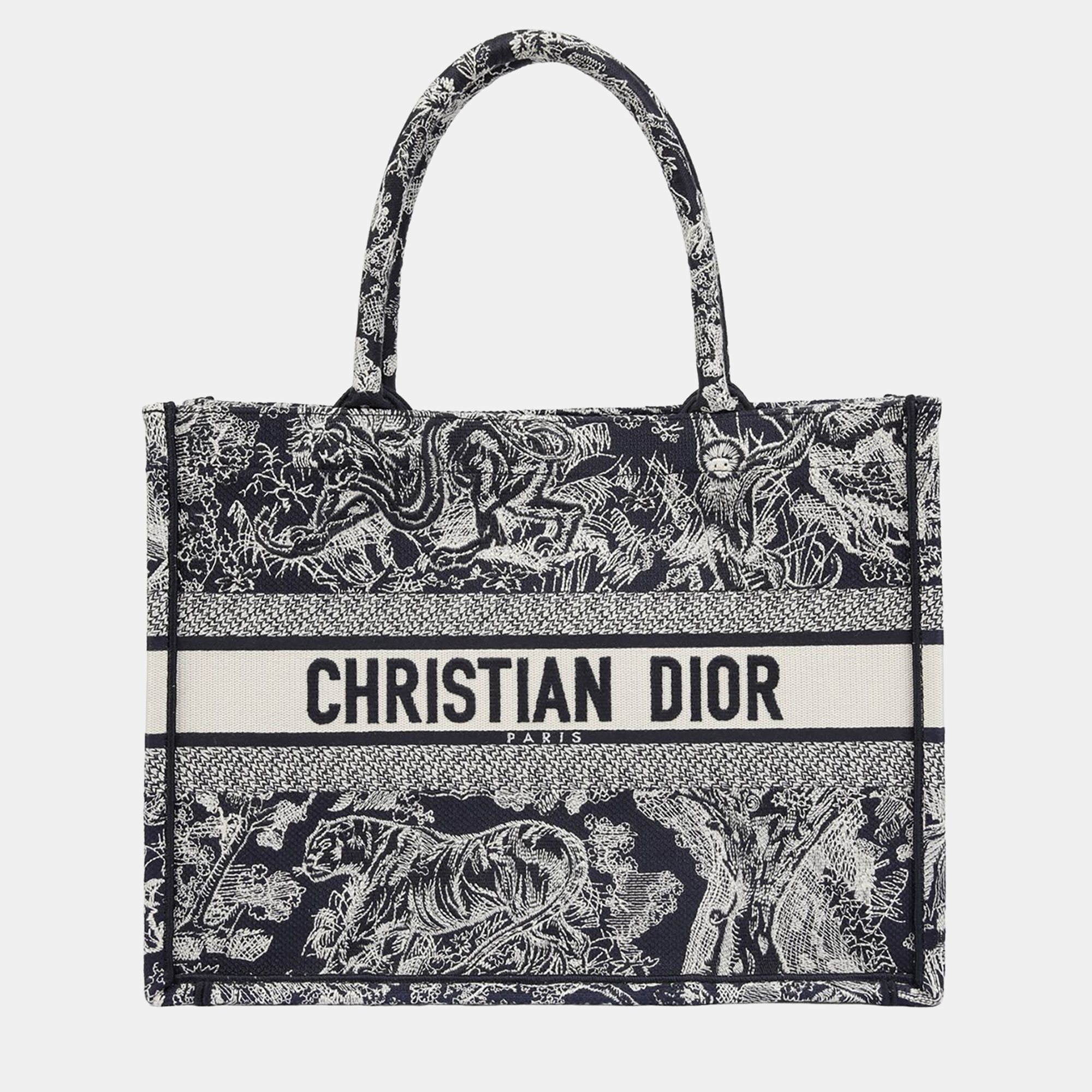 

Dior Book Tote Medium Blue Canvas Tote Bag