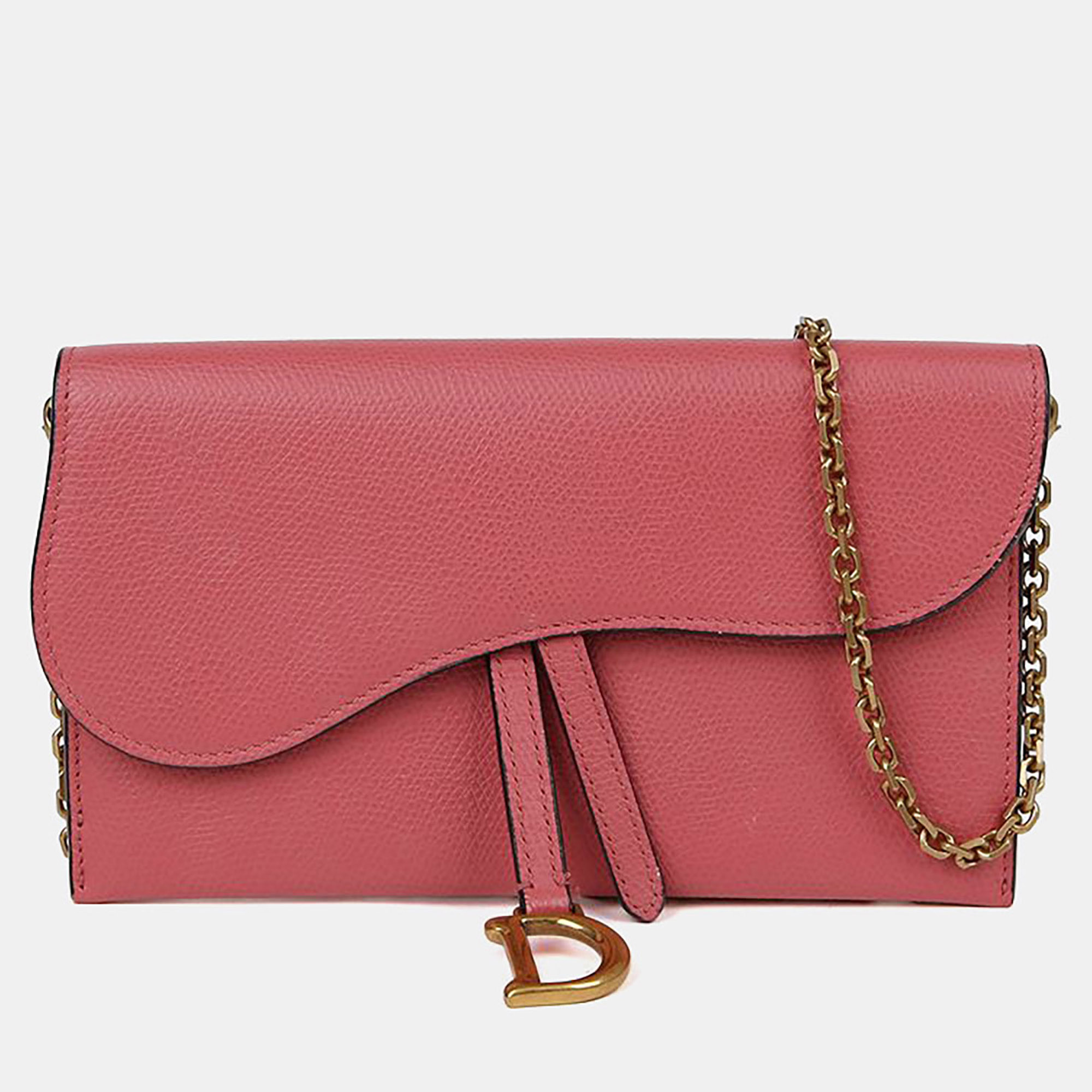 

Dior Saddle Pink Leather Wallet On Chain