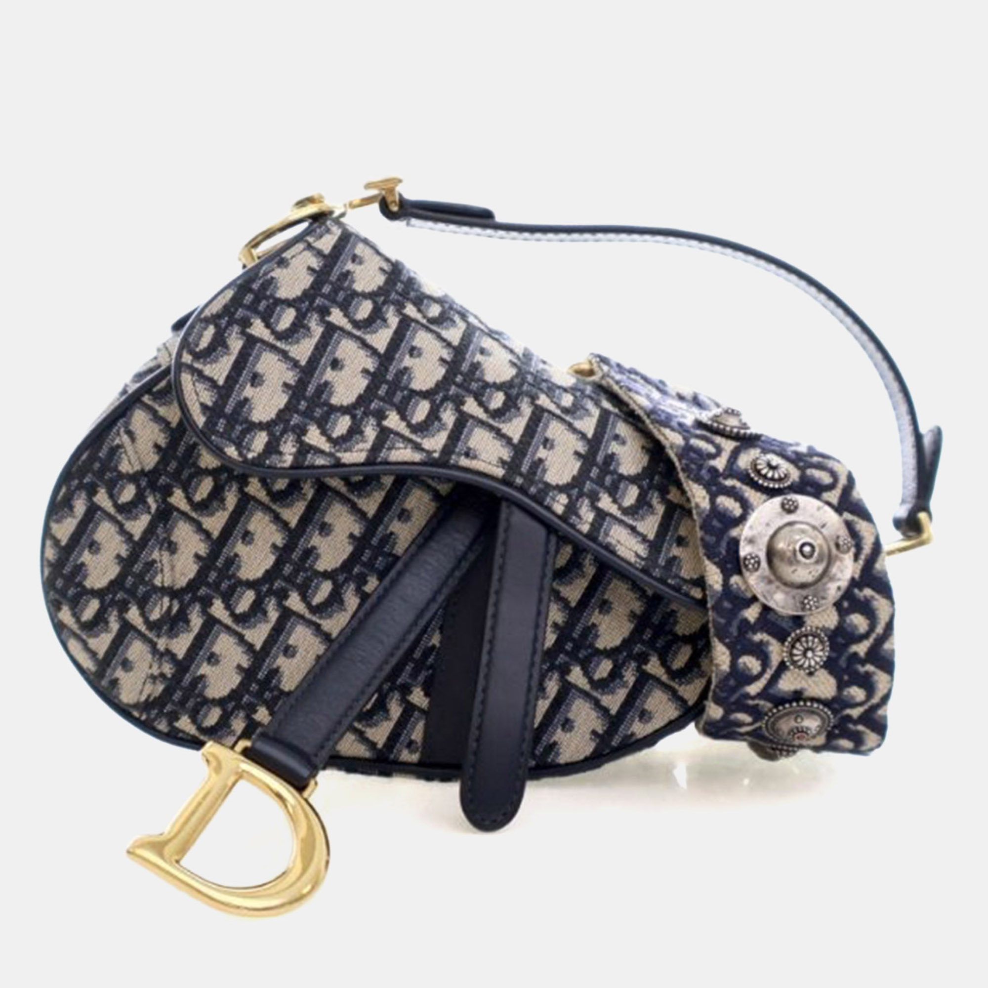 

Christian Dior Mini Oblique Saddle Bag, Blue