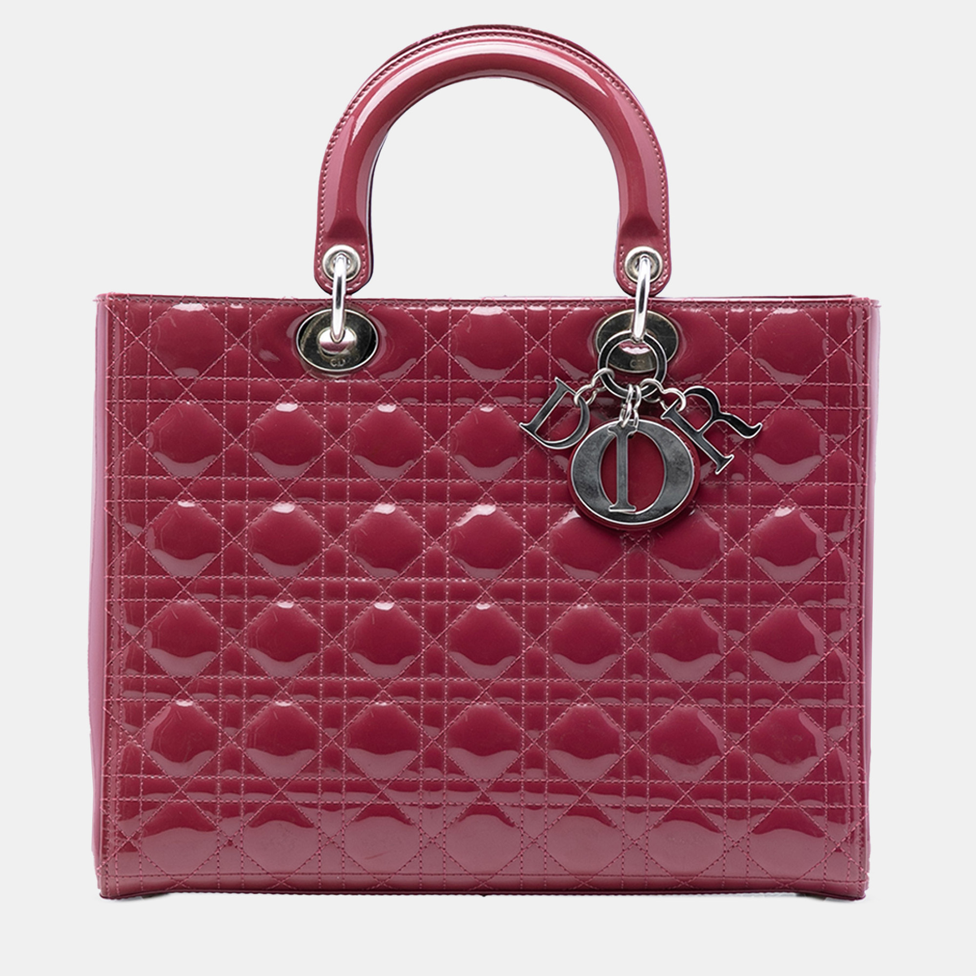 

Dior Red Large Patent Cannage Lady Dior