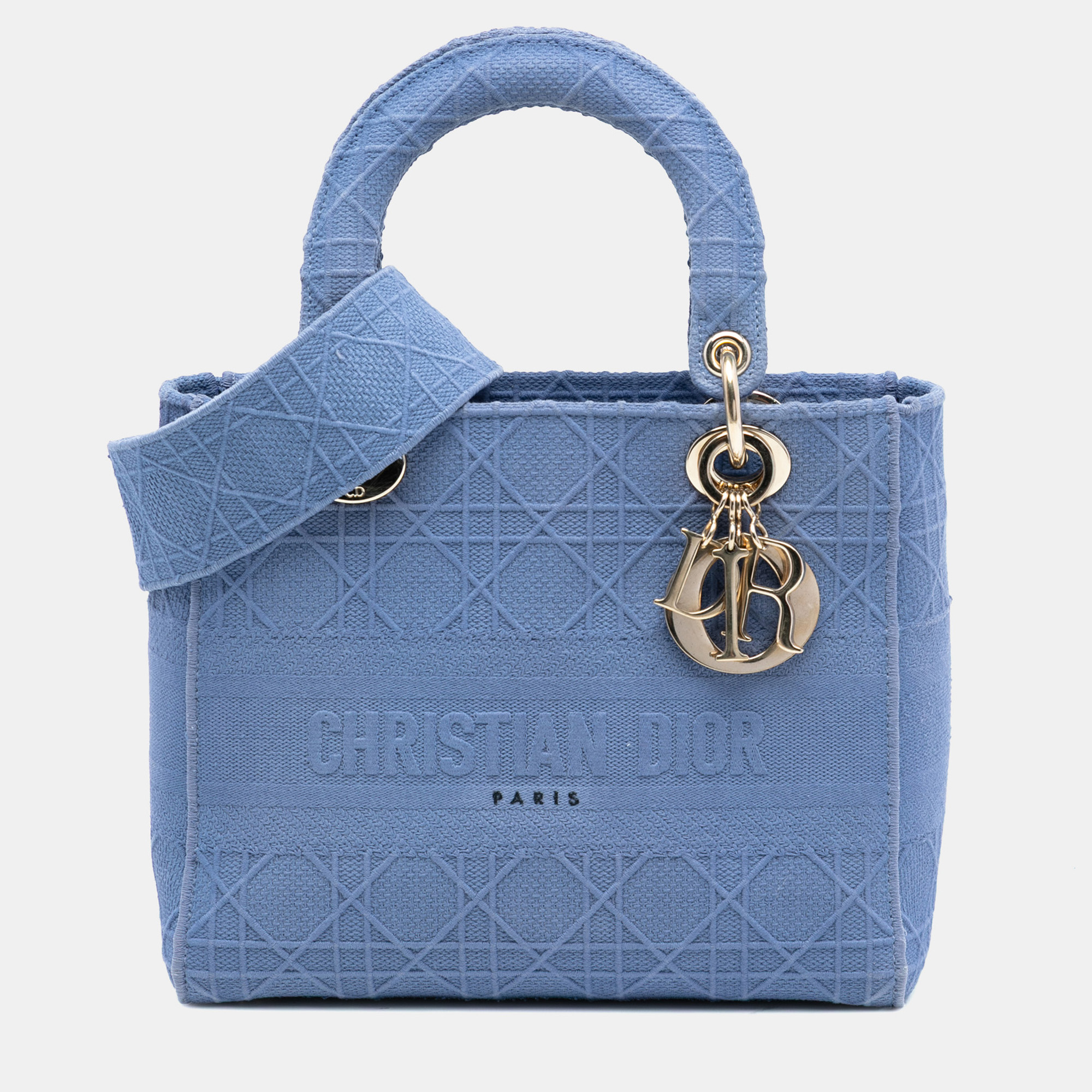 

Dior Blue Medium Canvas Cannage Lady D Lite