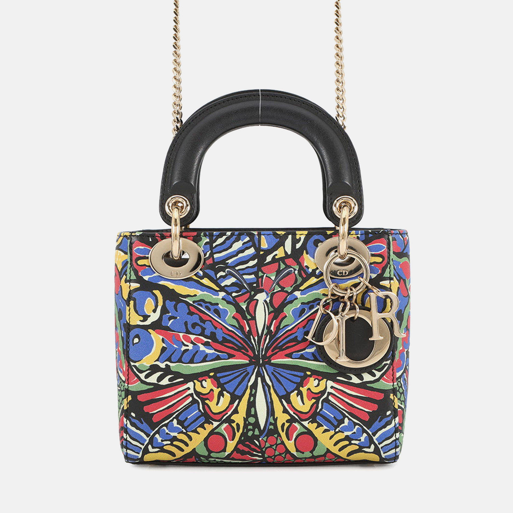 

Dior Lady Dior 2Way Handbag Multicolor Leather Size Mini