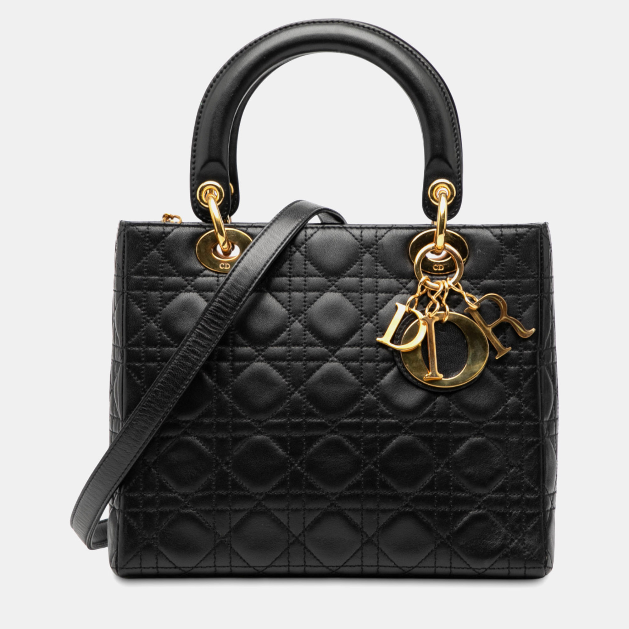 

Dior Black Medium Lambskin Cannage Lady Dior