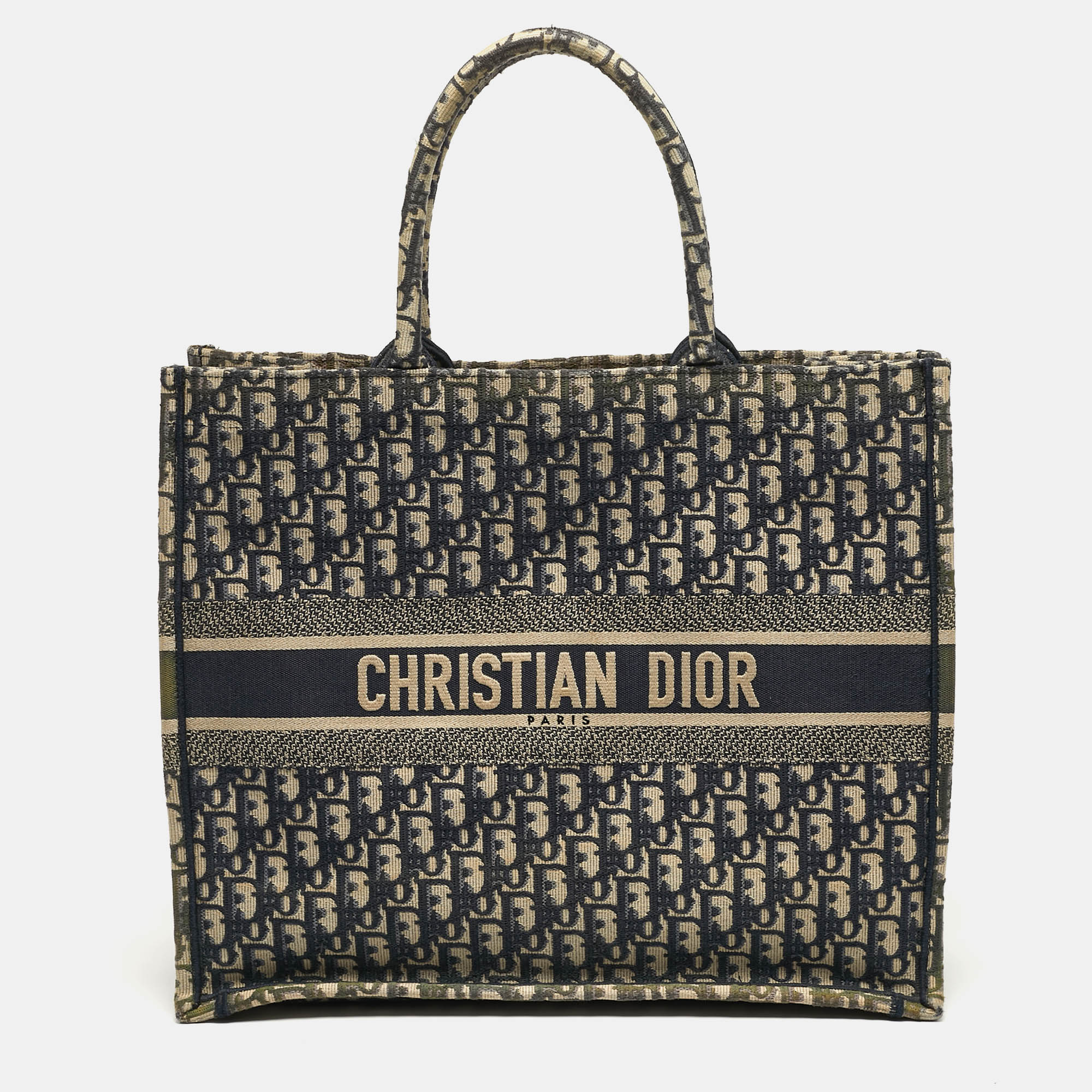 

Dior Book  Blue Oblique Embroidered Canvas Tote