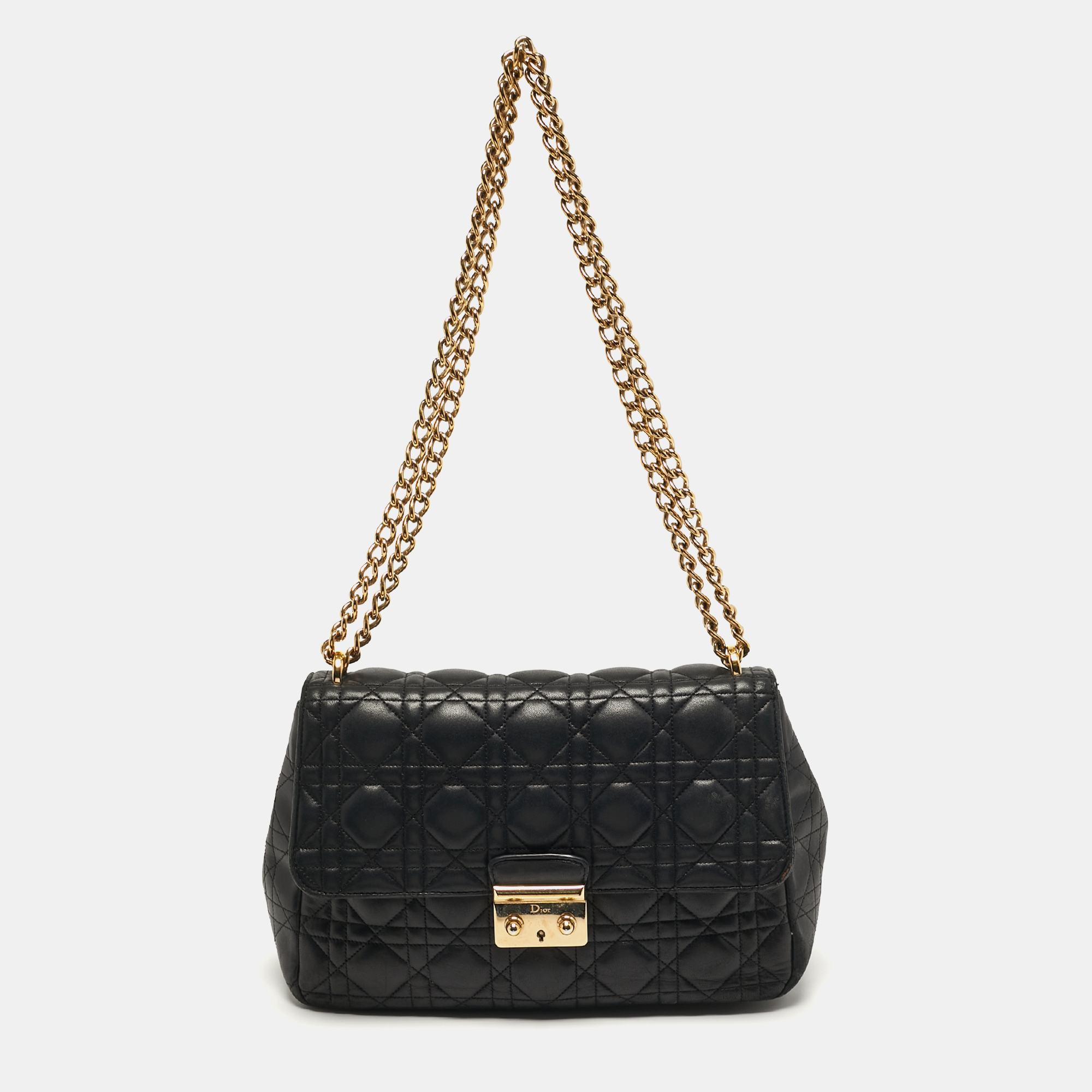 

Dior Miss Dior Chain Black Cannage Leather Flap Bag