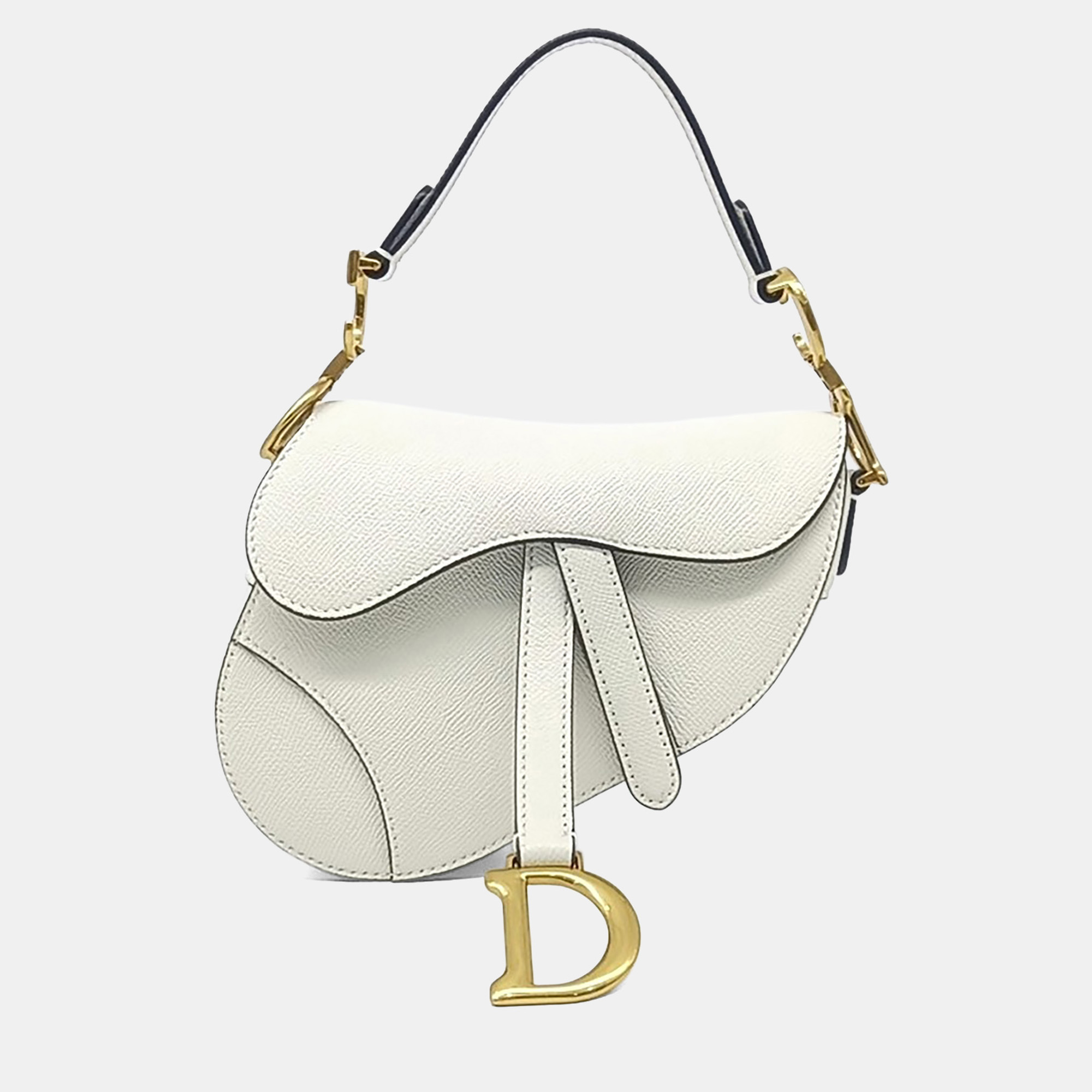 

Dior White Leather Mini Saddle Bag