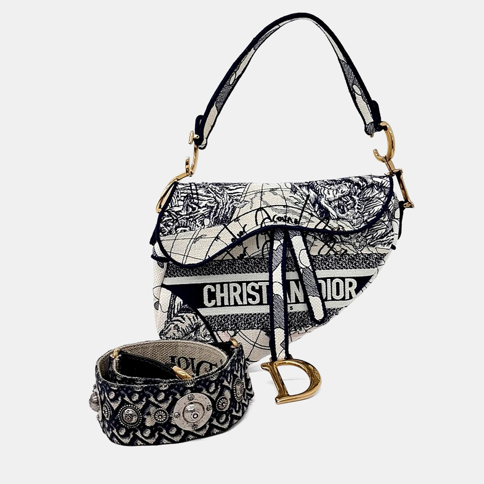 

Dior Multicolor Fabric Saddle Bag + Strap